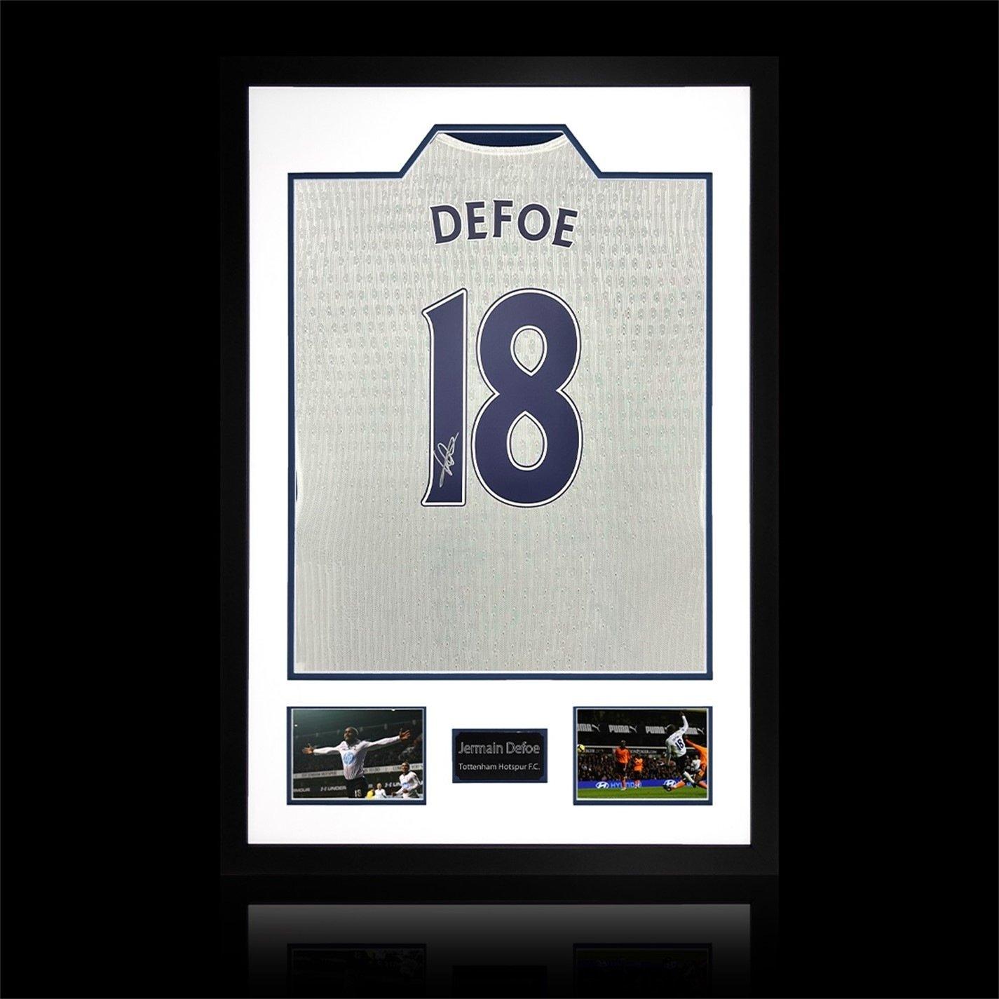 The Fan Cave  Jermain Defoe Signed Tottenham Hotspur Shirt - White - 850mm x 60