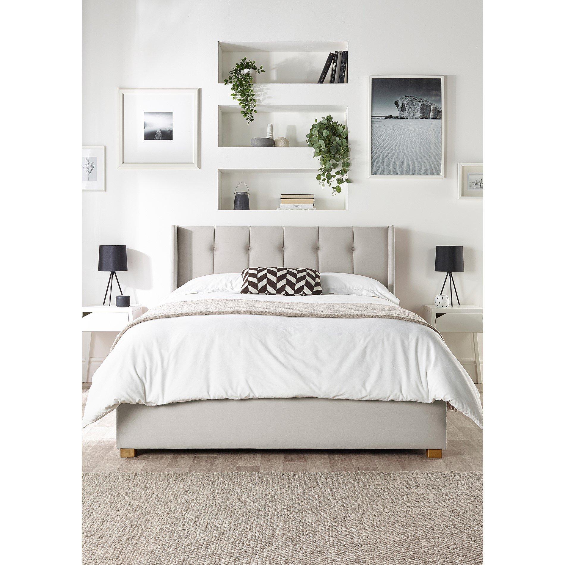 Light Silver - Catherine Lansfield - Utopia Ottoman Wing Bed - 1