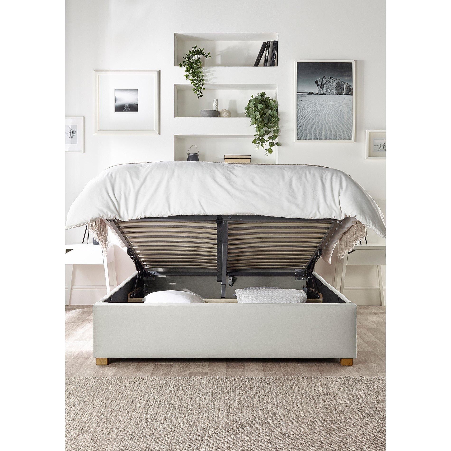 Light Silver - Catherine Lansfield - Catherine Lansfield Utopia Ottoman Wing Bed - 2