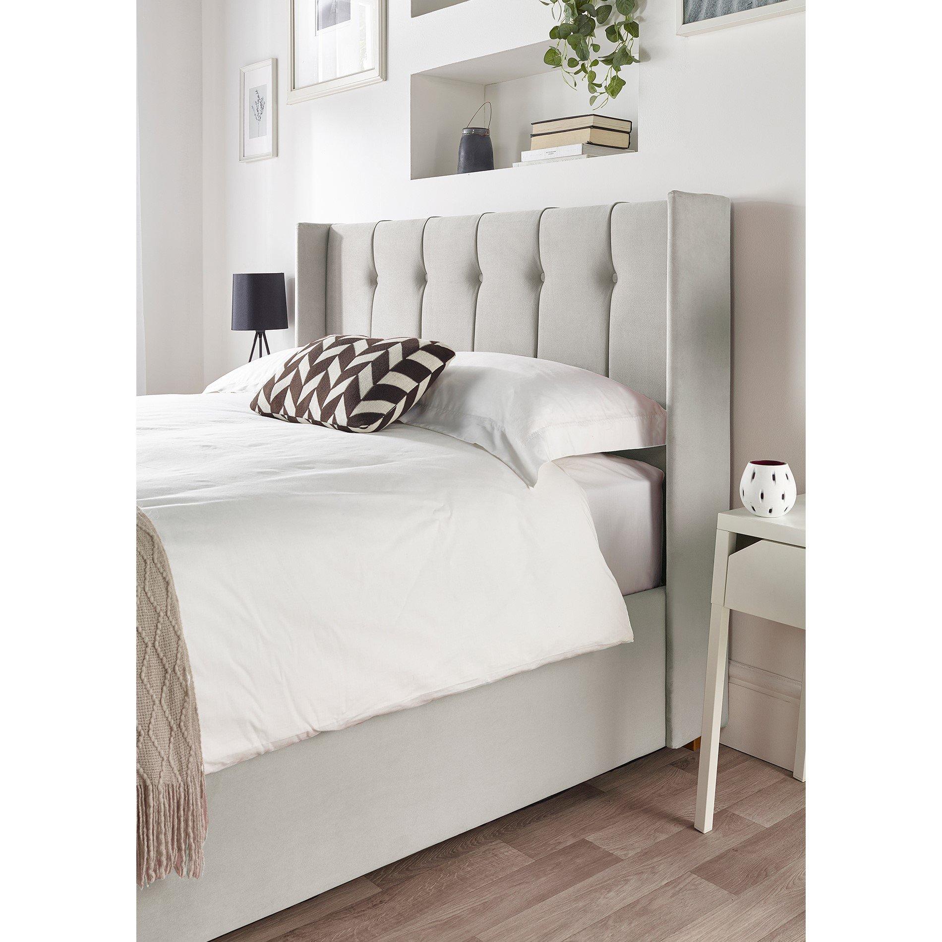 Light Silver - Catherine Lansfield - Catherine Lansfield Utopia Ottoman Wing Bed - 4