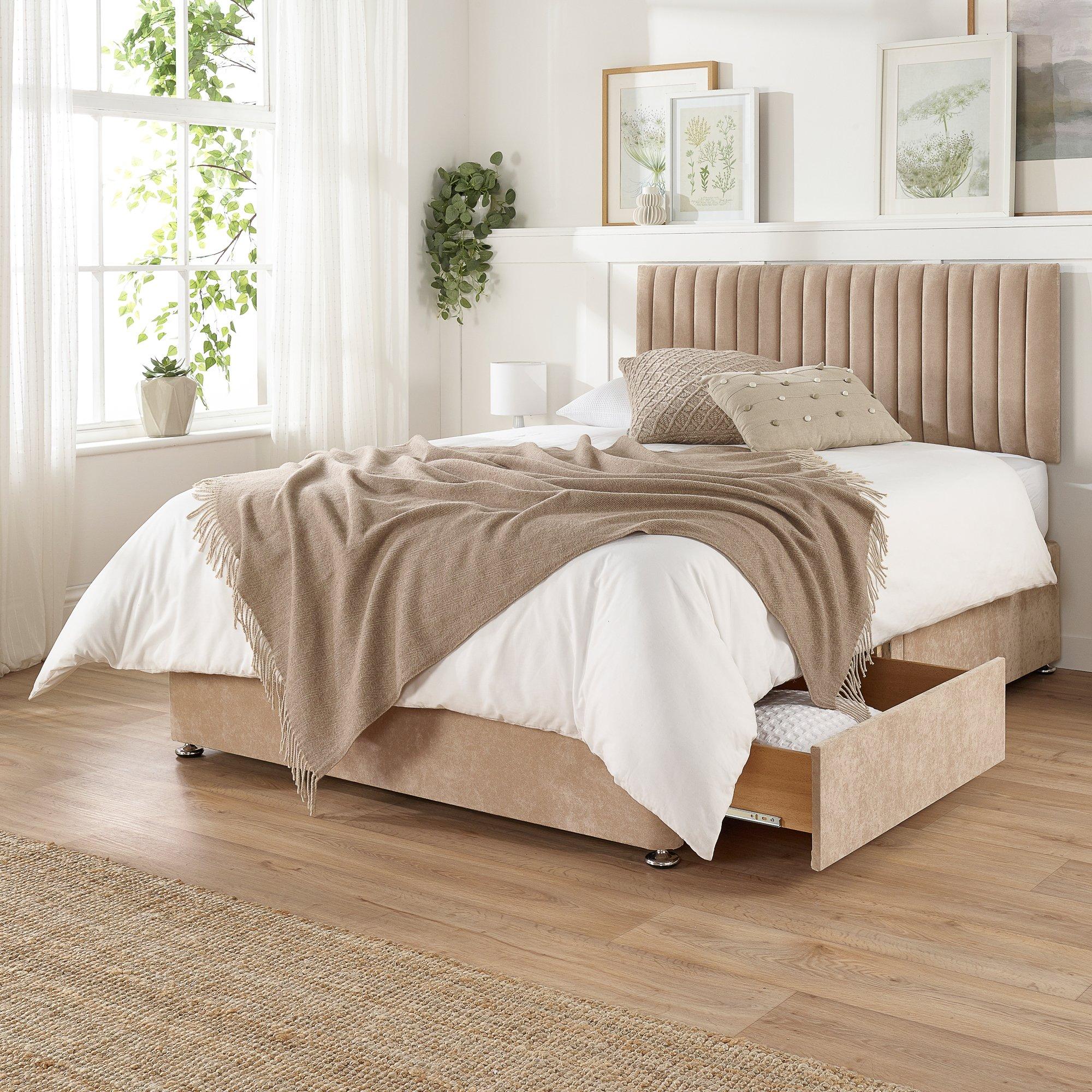 Sand - Aspire - Aspire Grant Divan with Mattress 2 Drawers - 2