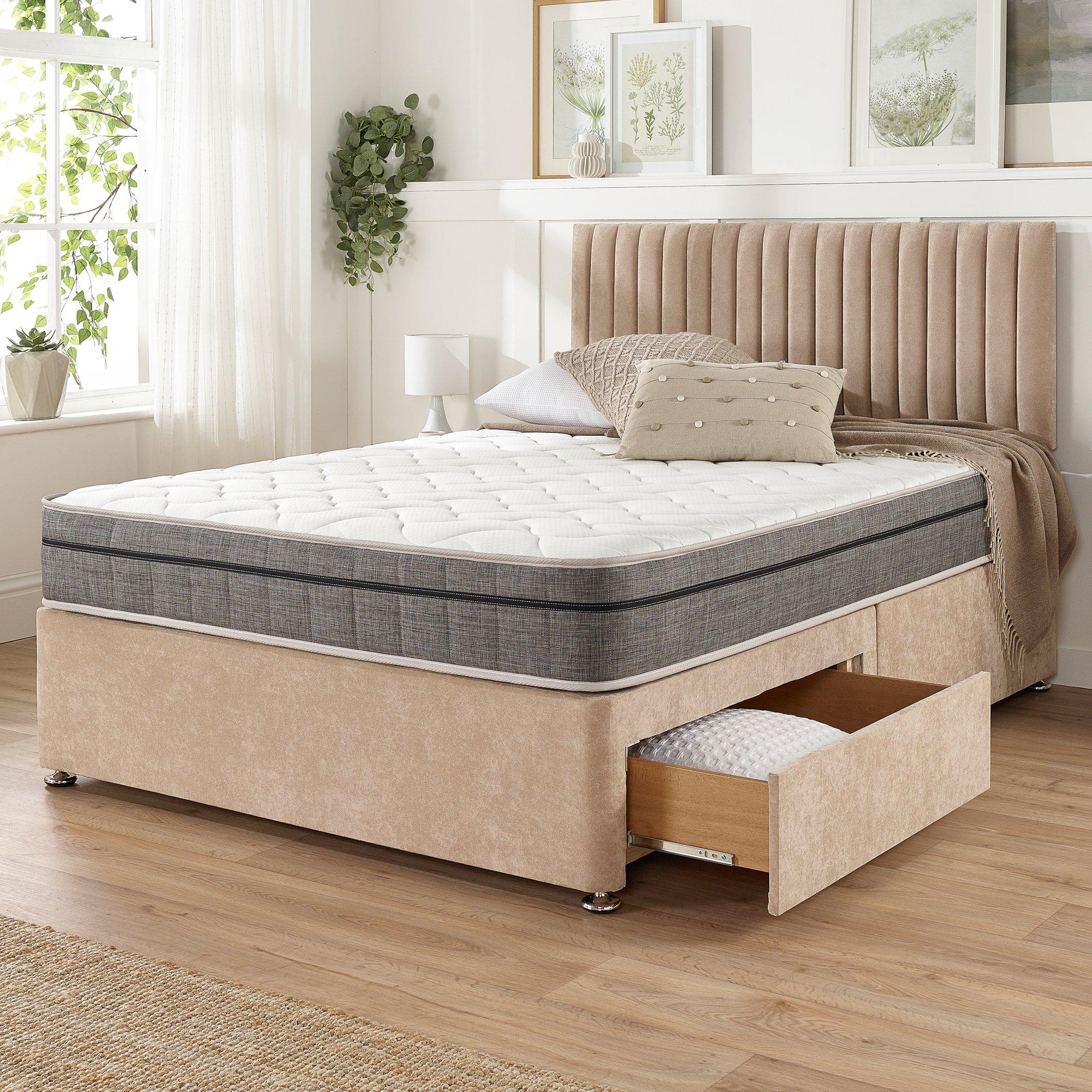 Sand - Aspire - Aspire Grant Divan with Mattress 2 Drawers - 5