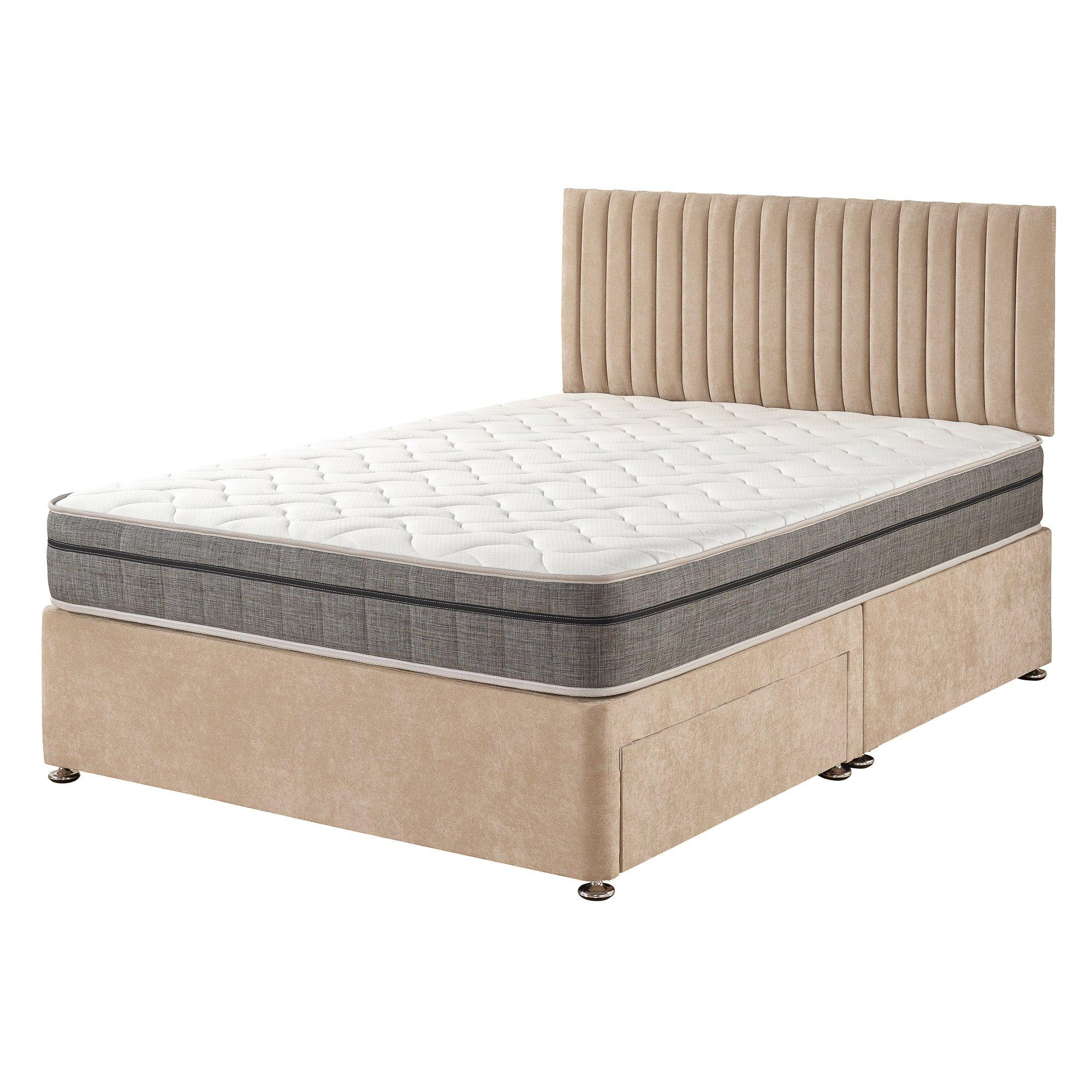 Sand - Aspire - Aspire Grant Divan with Mattress 2 Drawers - 6
