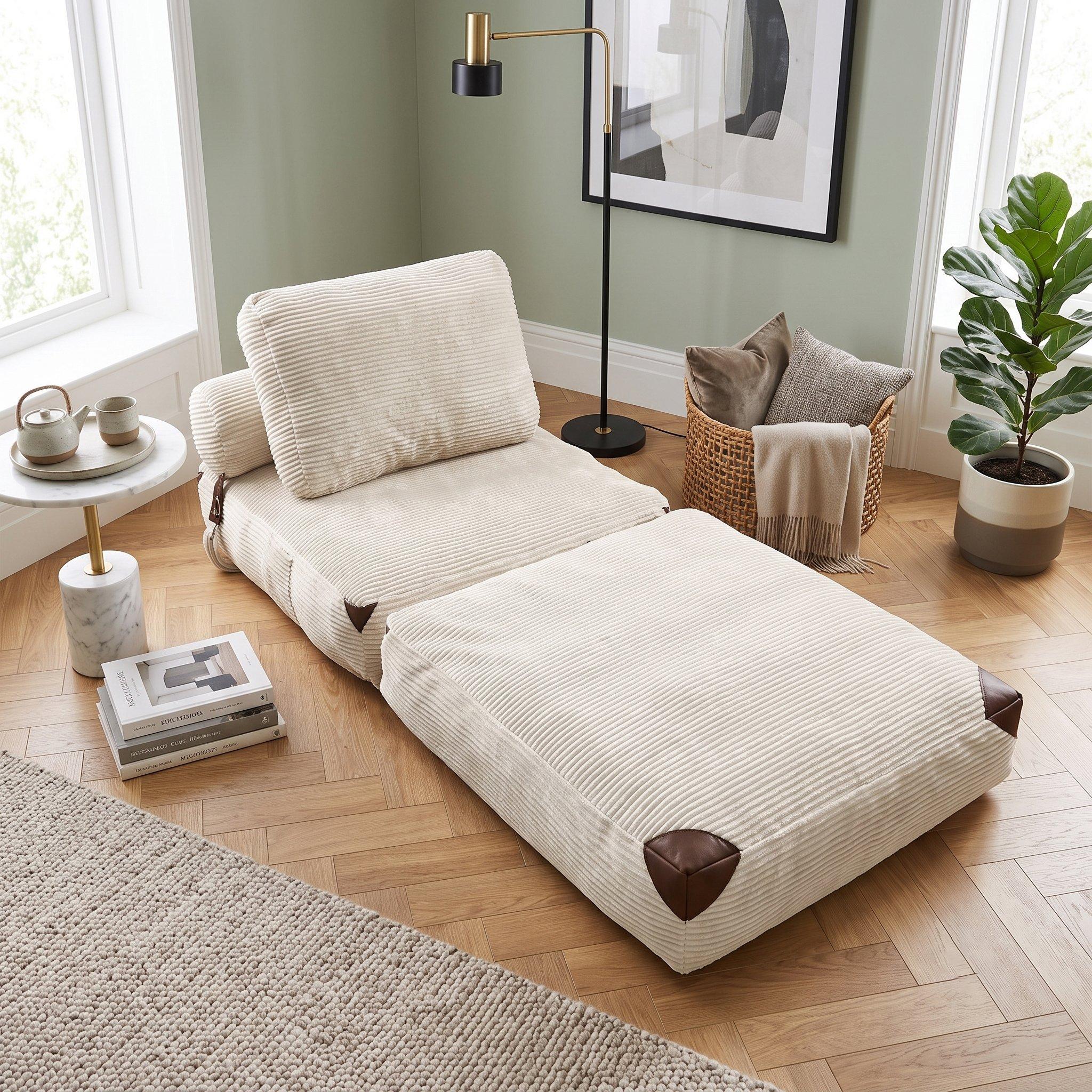 White - Urban Meuble - SOFA BED Convertible Lounge - 4