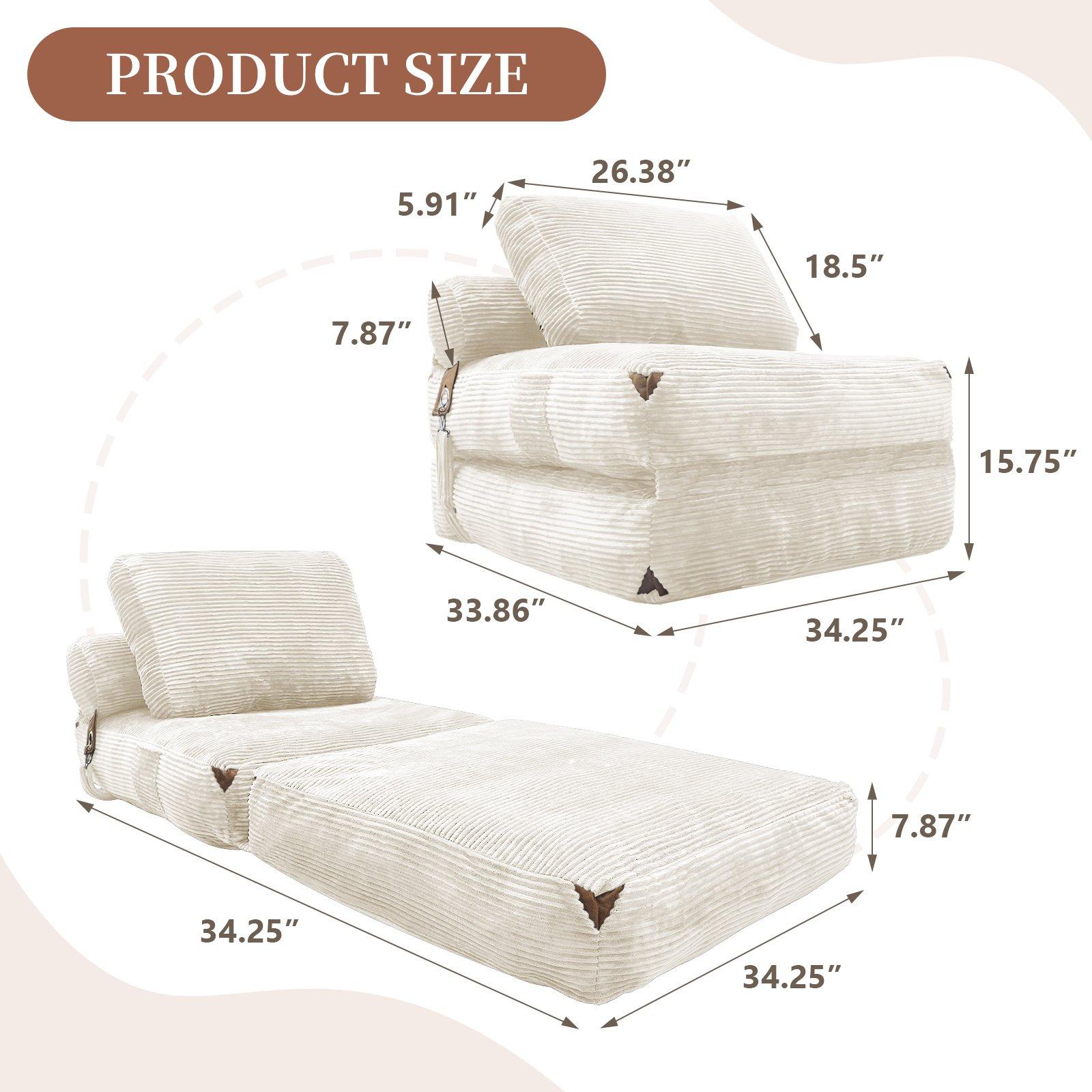 White - Urban Meuble - SOFA BED Convertible Lounge - 6