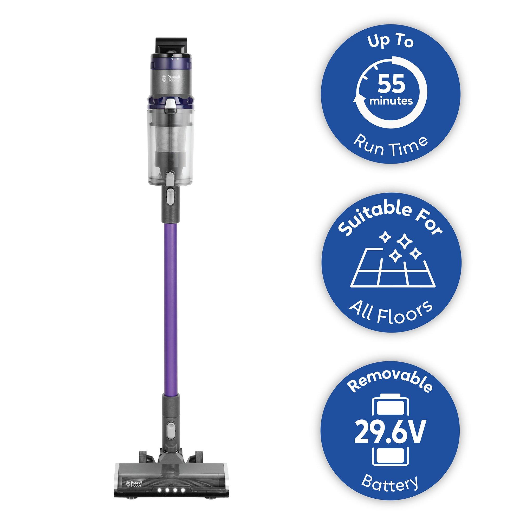 Grey And Purple - Russell Hobbs - RHHS8101 Glide Pro Ultra Cordless Stick Vacuum - 12