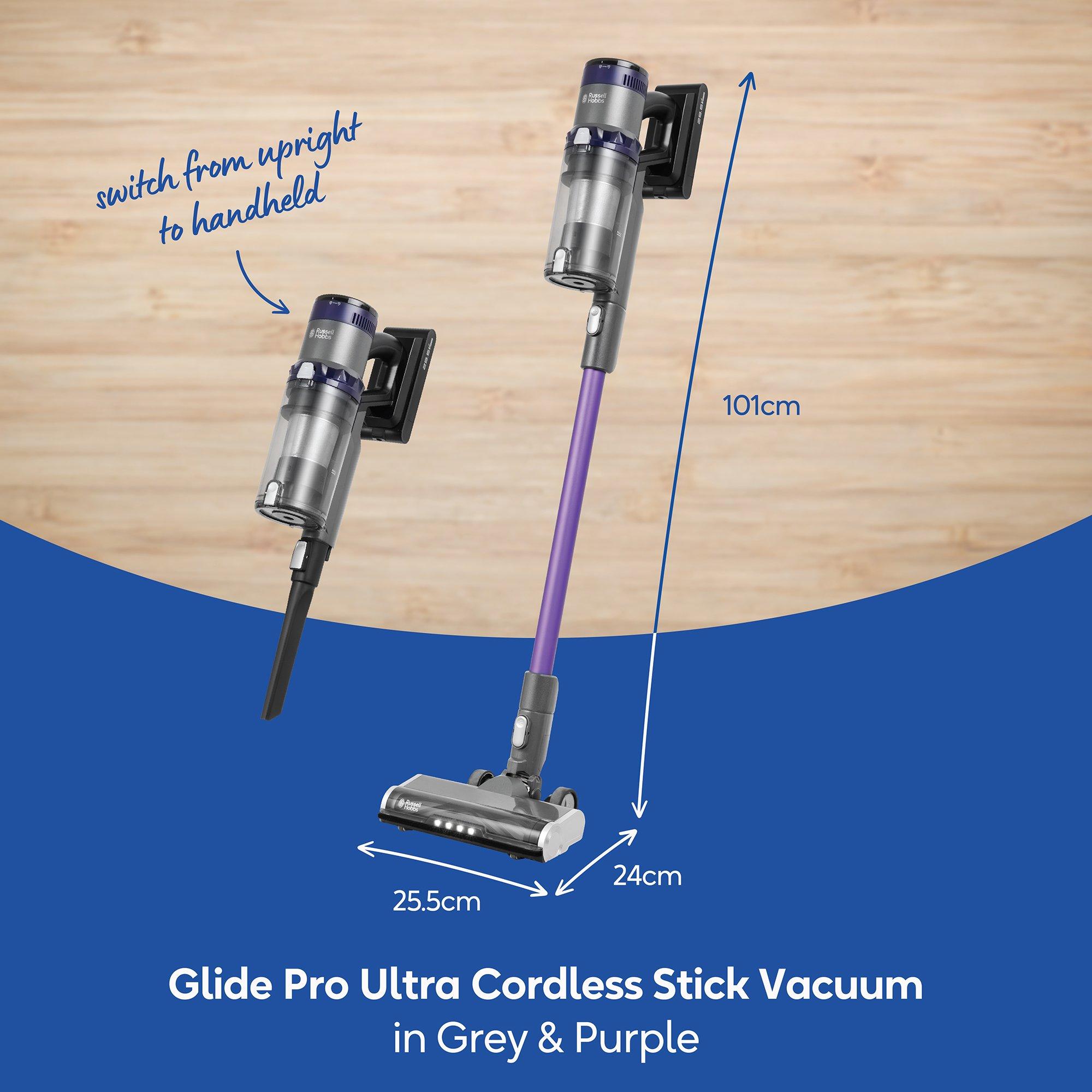 Grey And Purple - Russell Hobbs - RHHS8101 Glide Pro Ultra Cordless Stick Vacuum - 3
