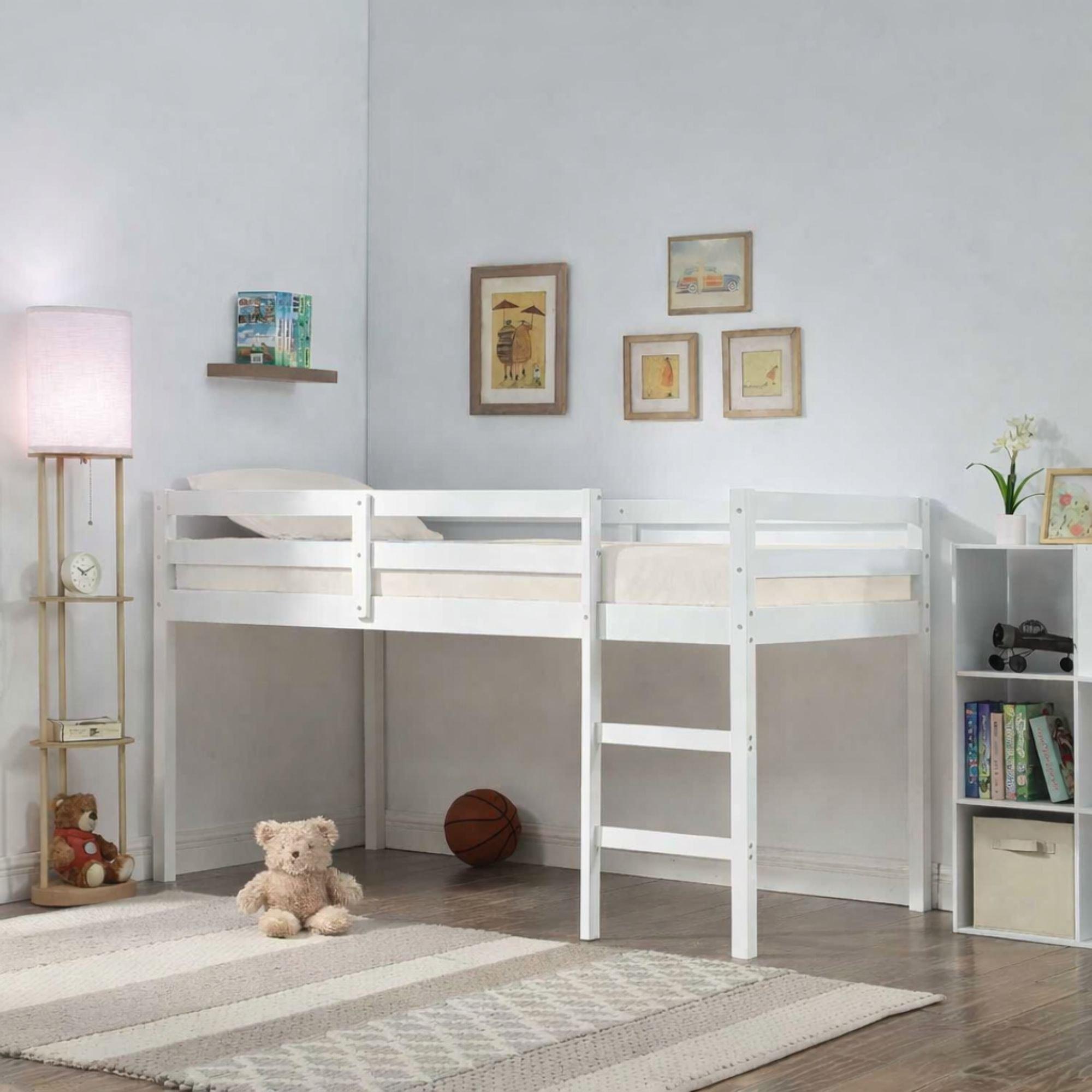 White - Aspire - Cove Midsleeper Wooden Children's Bed Frame with M - 5