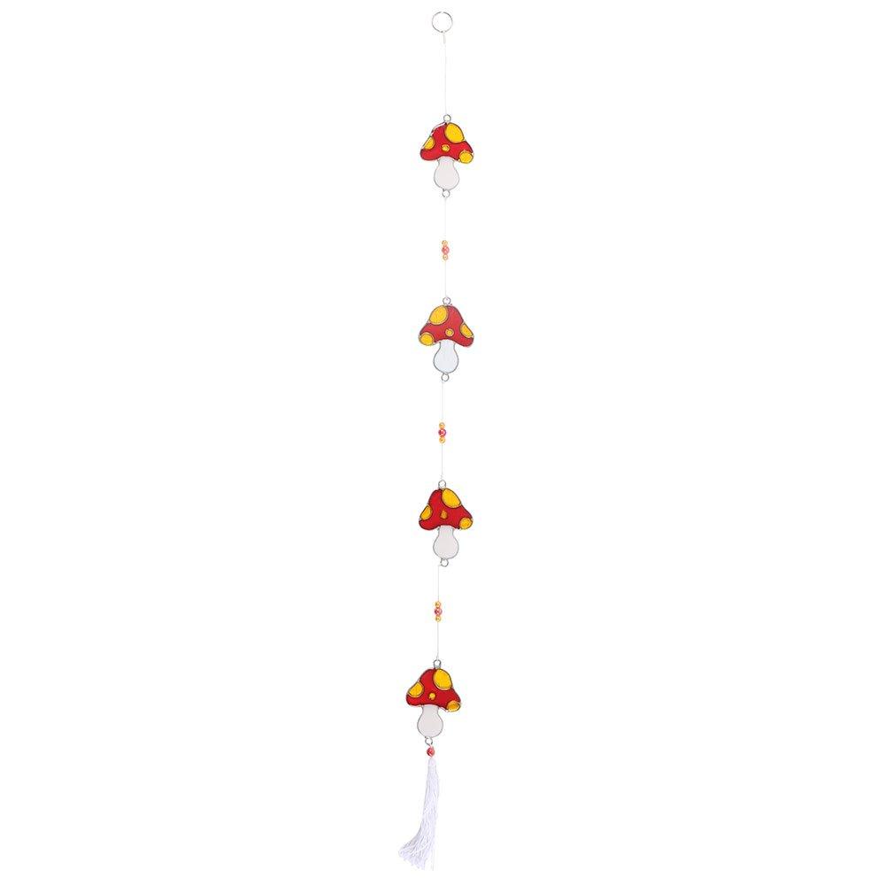 Red - Something Different - String of Mushroom Suncatchers - 2