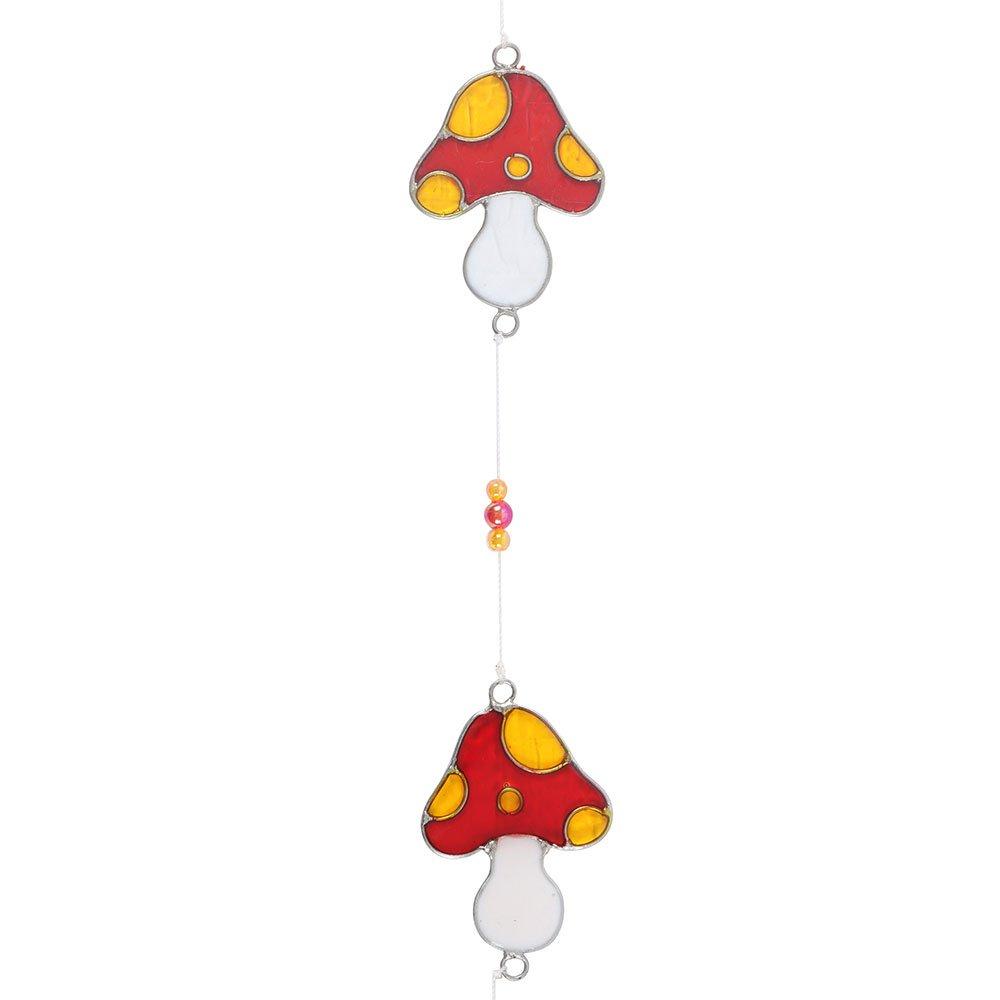Red - Something Different - String of Mushroom Suncatchers - 3