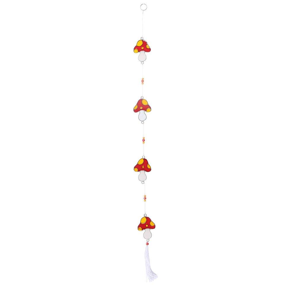 Red - Something Different - String of Mushroom Suncatchers - 4