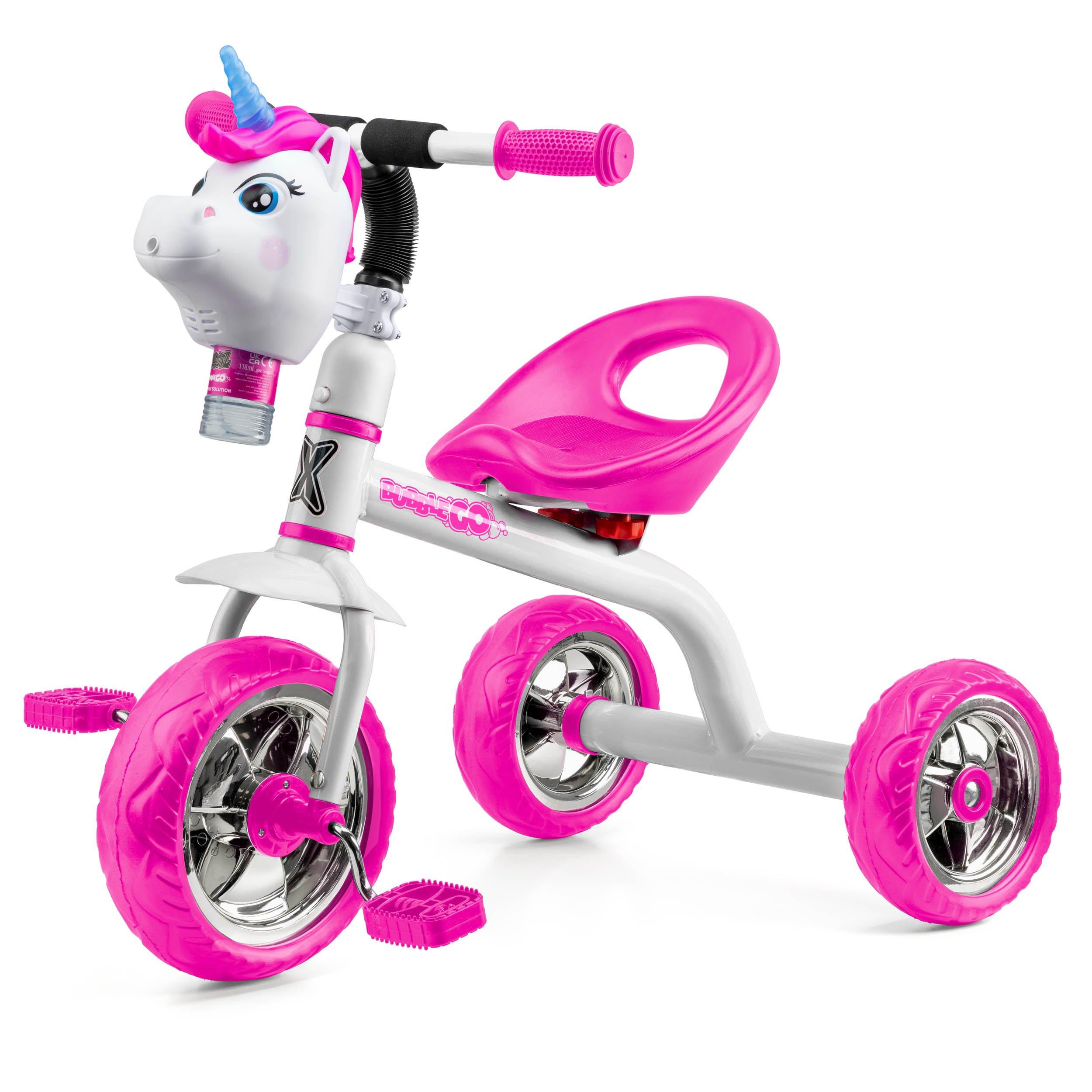 White And Pink - Xootz - Unicorn Bubble Go Trike - White - 2