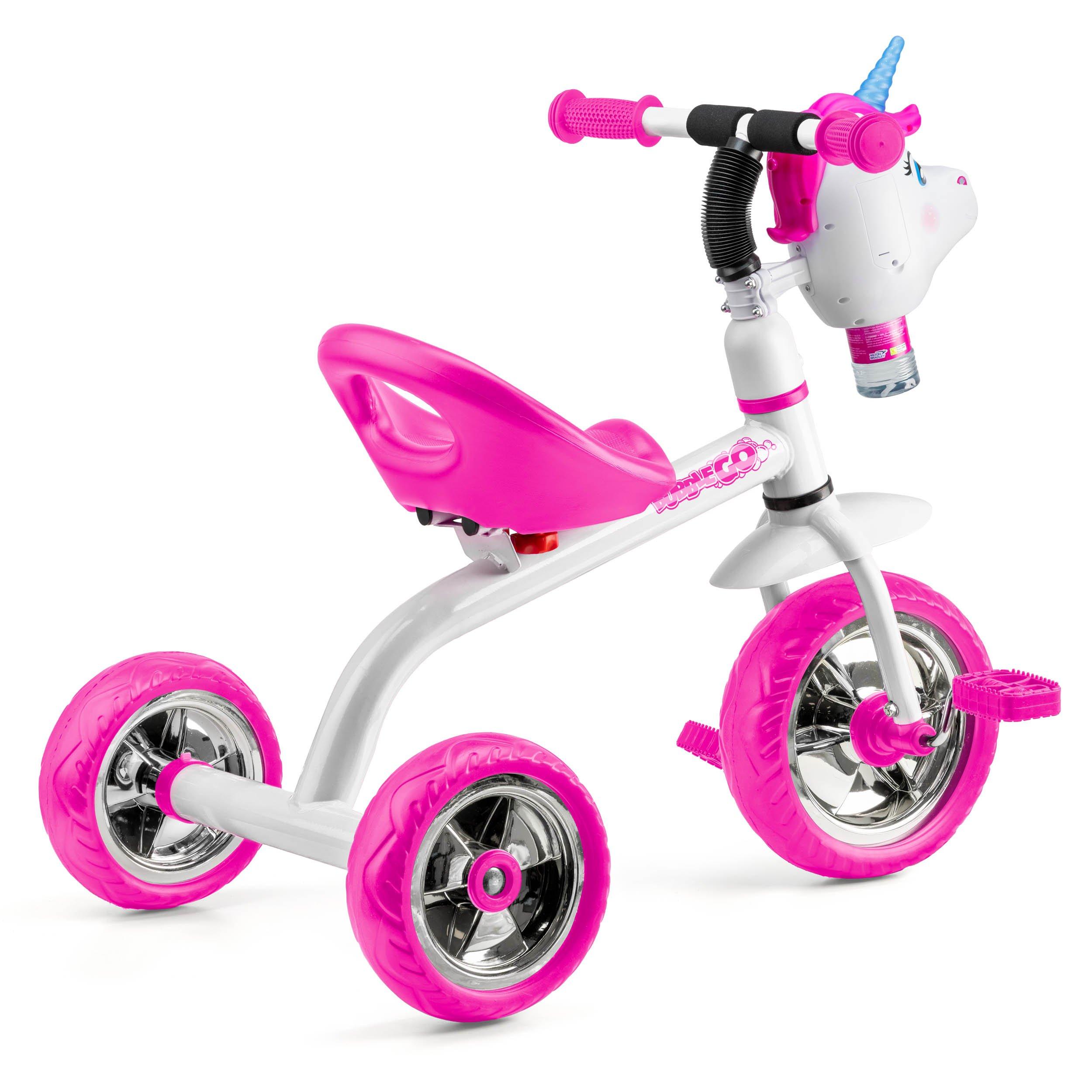 White And Pink - Xootz - Unicorn Bubble Go Trike - White - 3