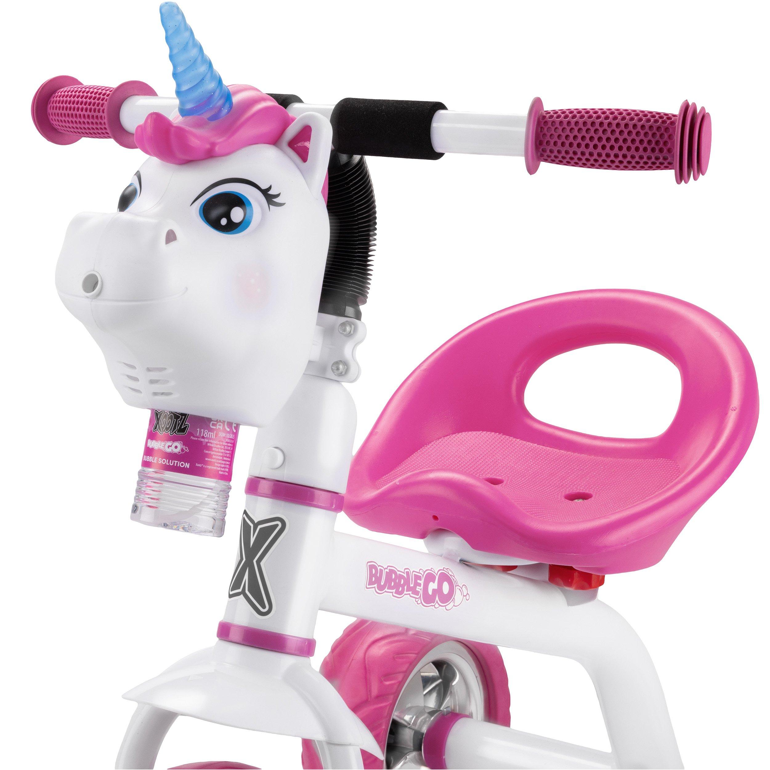 White And Pink - Xootz - Unicorn Bubble Go Trike - White - 4