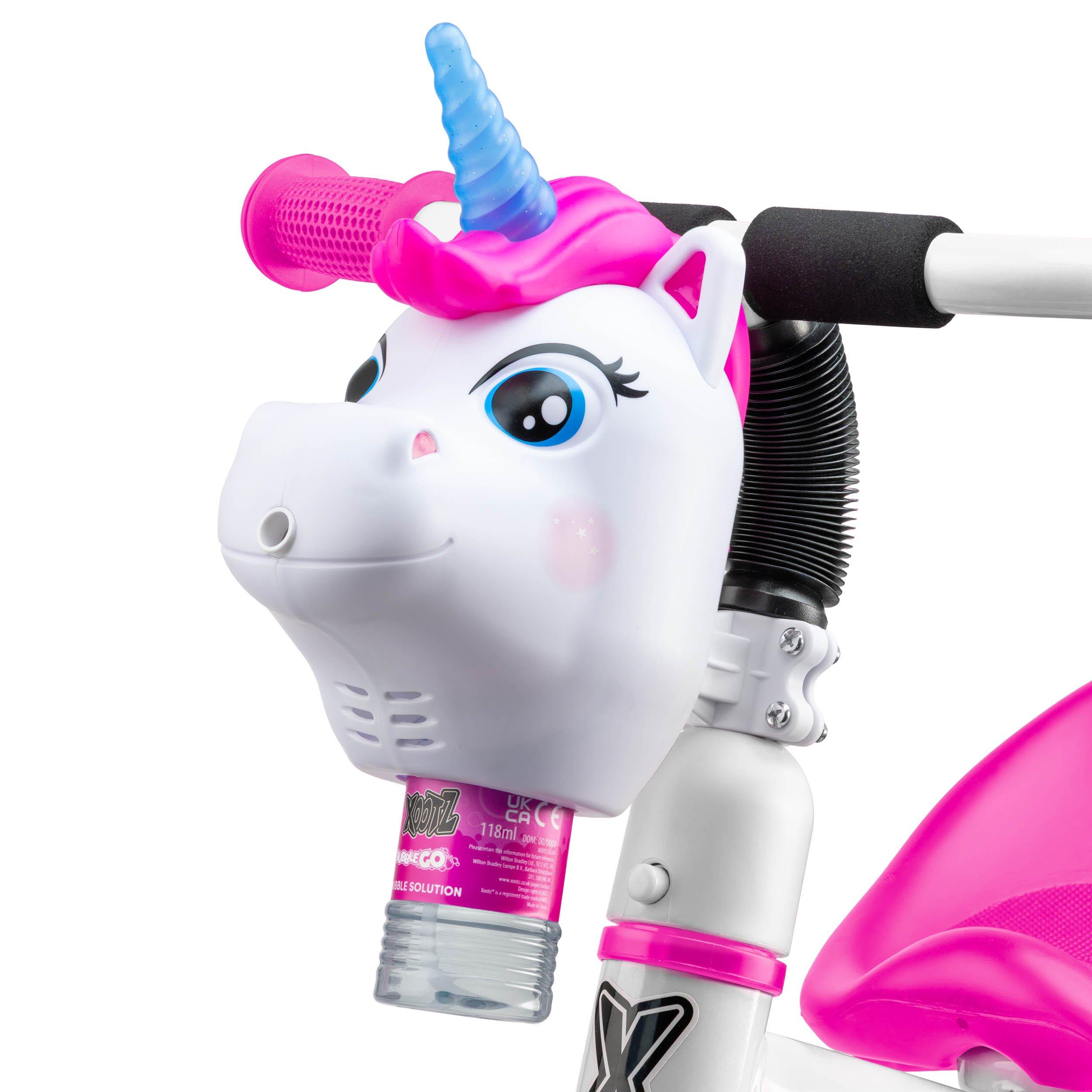 White And Pink - Xootz - Unicorn Bubble Go Trike - White - 5