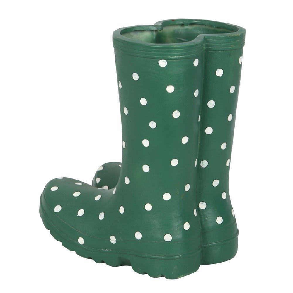 Green - Something Different - Dark Green Welly Boot Planter - 4
