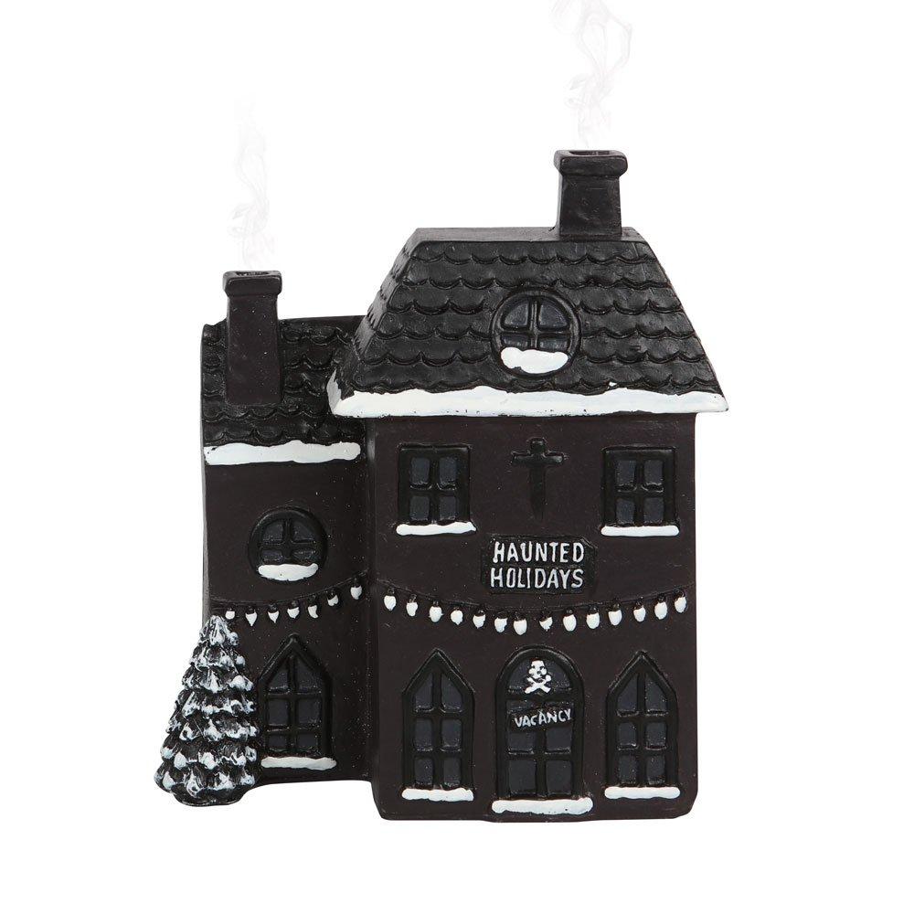 Black - Something Different - Haunted Holiday House Incense Cone Burner - 2
