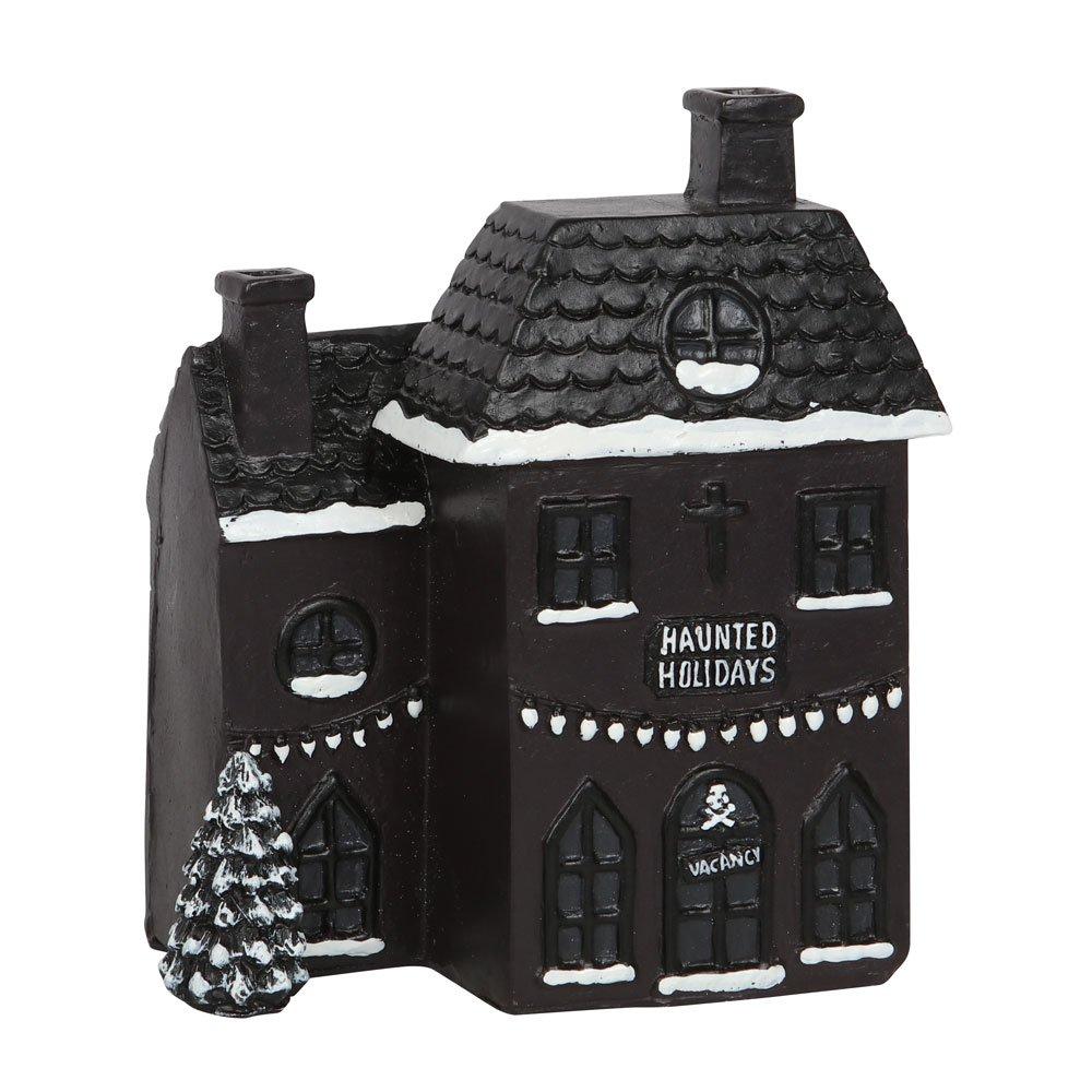 Black - Something Different - Haunted Holiday House Incense Cone Burner - 3