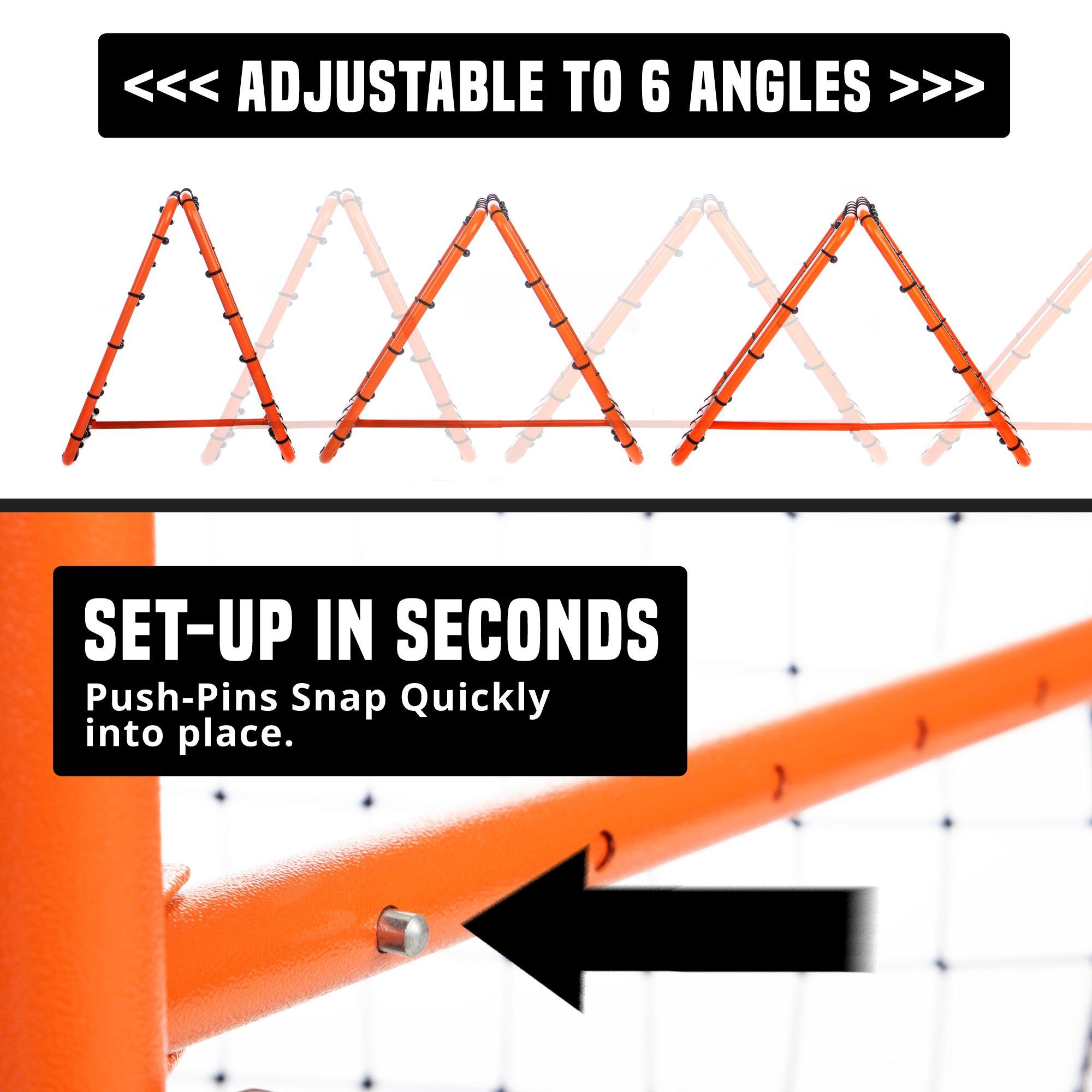 Orange & Black - Football Flick - Urban Dual Speed Rebound Net - 4