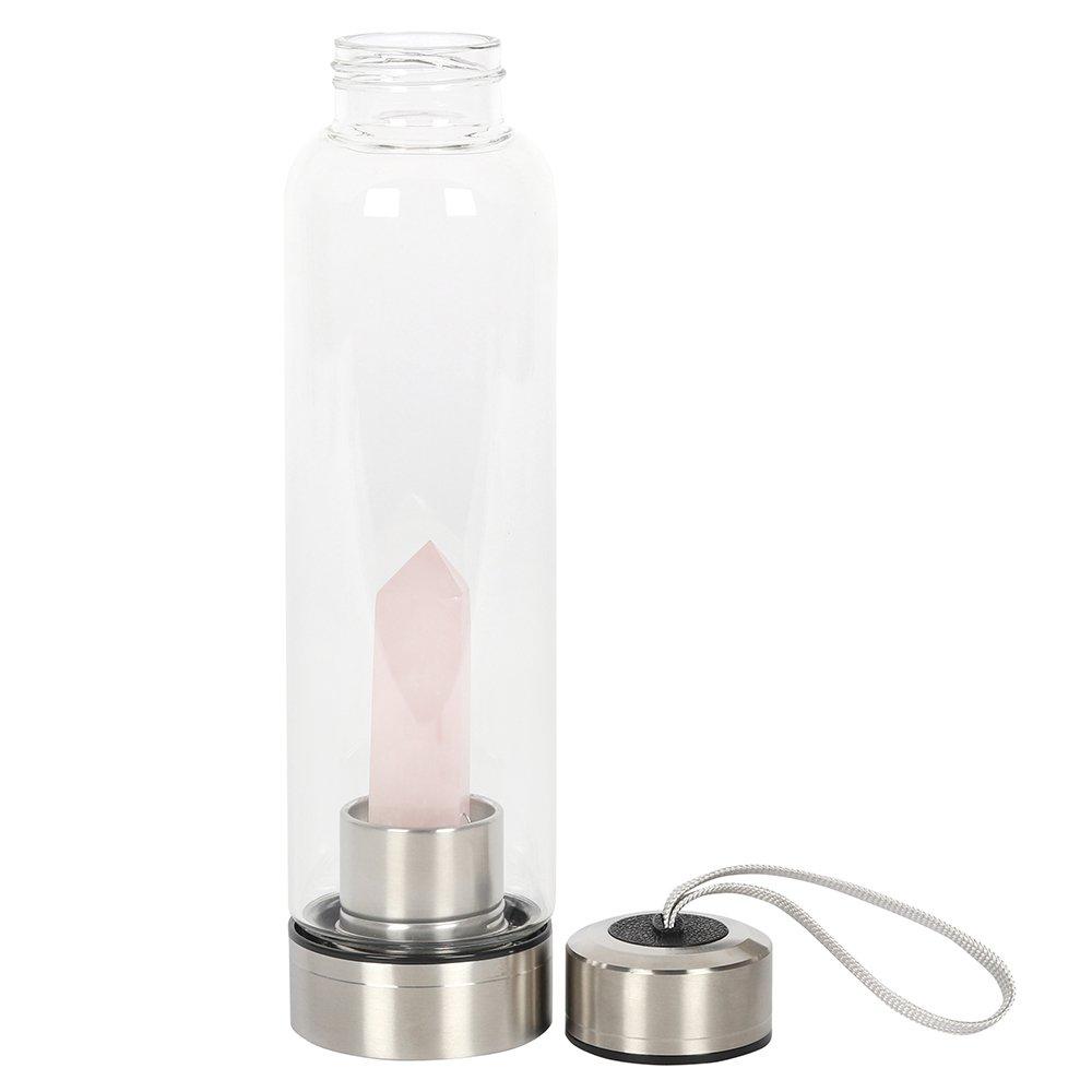 Clear - Something Different - Rose Quartz Purifying Glass Water Bottle - 3
