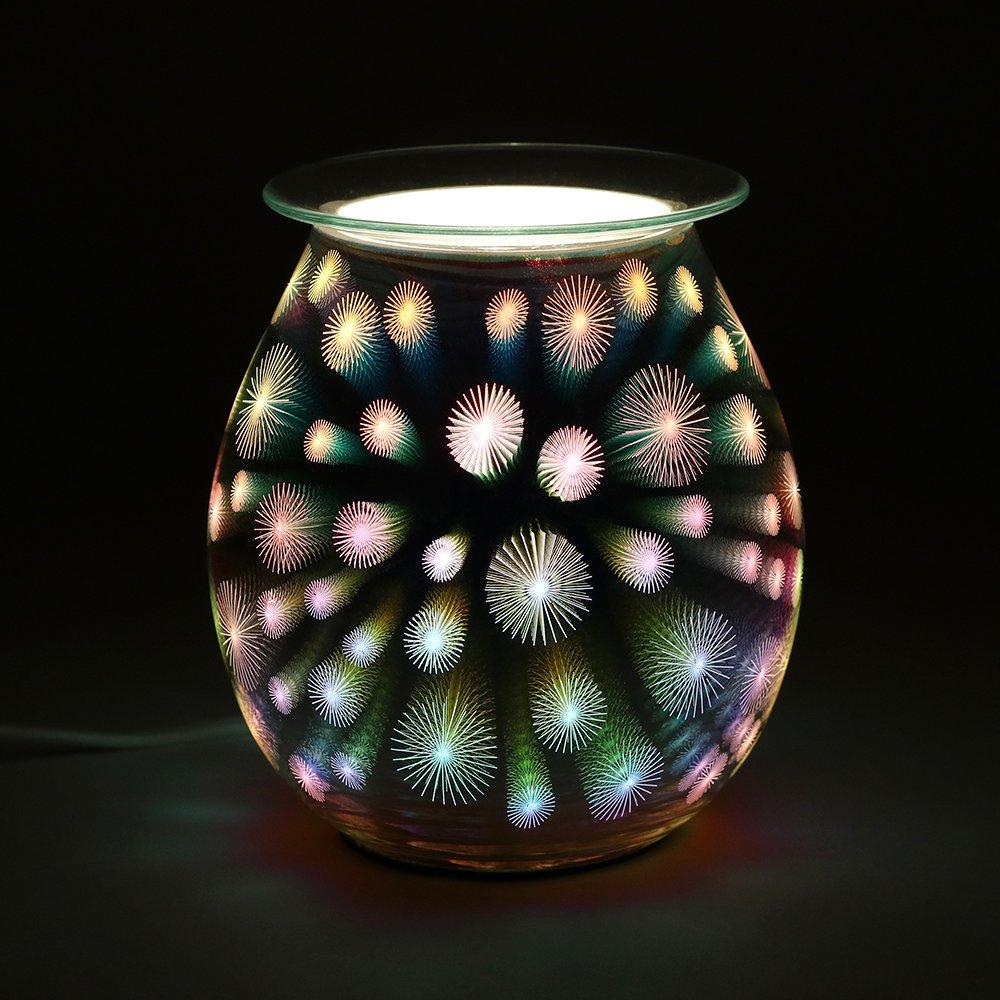 Something Different  3D Starburst Light Up Electric Oil Burner - Grey & Silver
