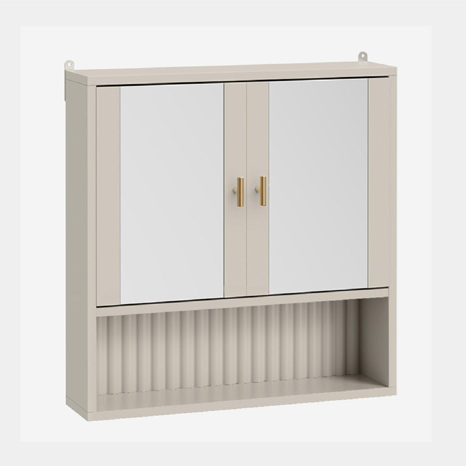 Beige - VonHaus - Bathroom Mirror Cabinet - 1