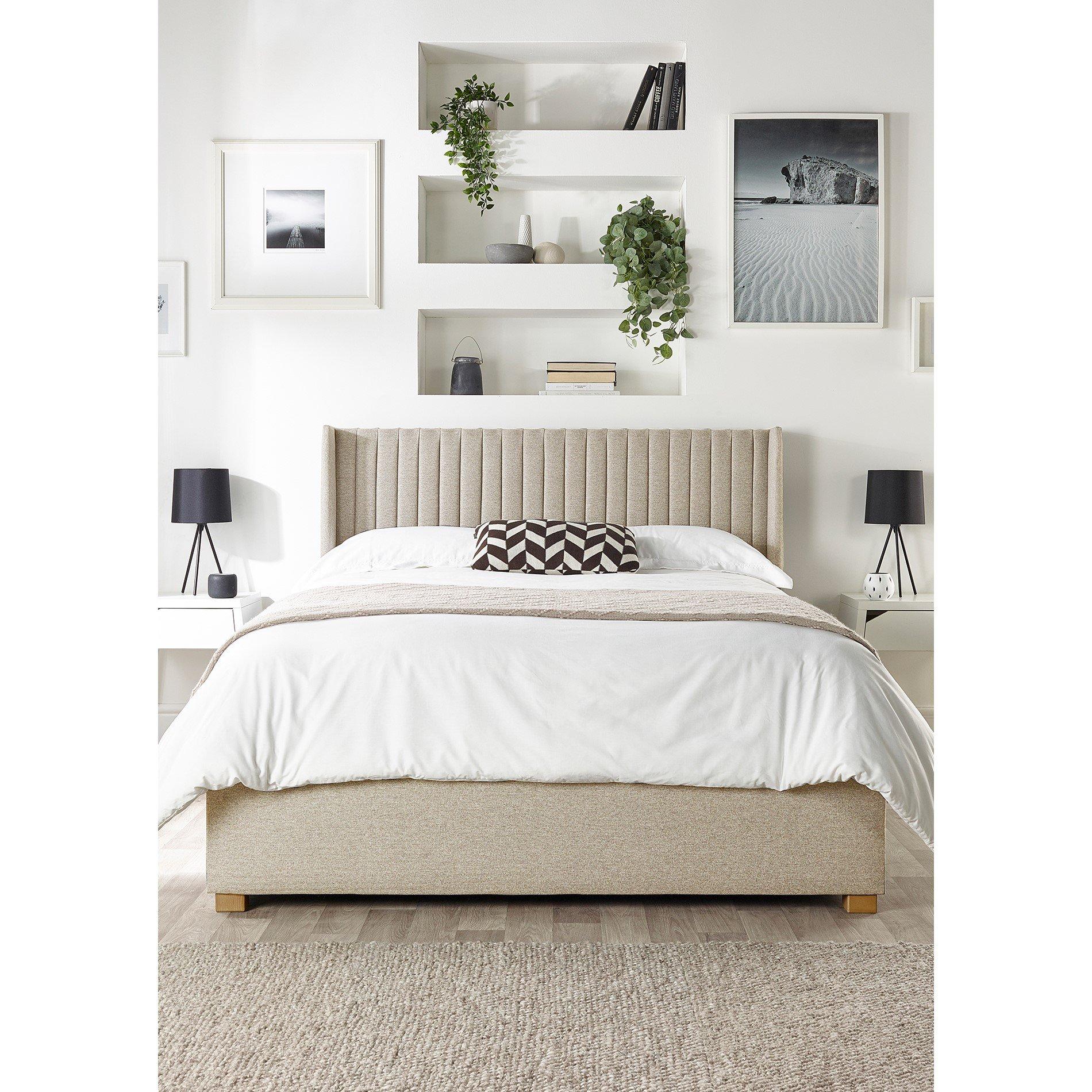 Natural - Catherine Lansfield - Soho Ottoman Wing Bed - 1