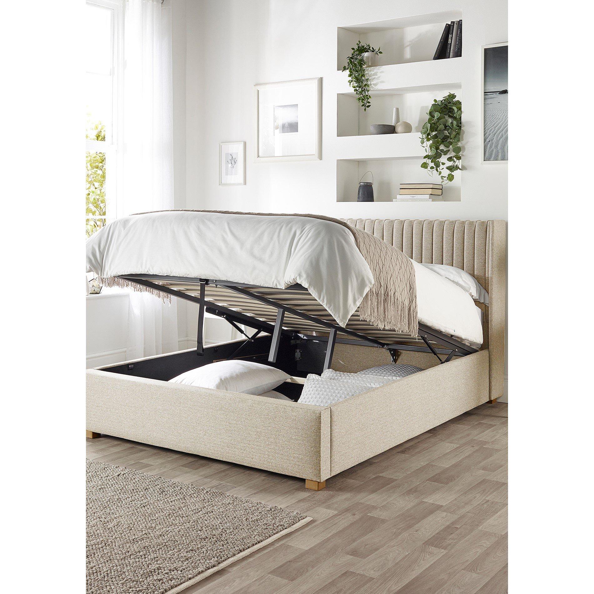 Natural - Catherine Lansfield - Catherine Lansfield Soho Ottoman Wing Bed - 3