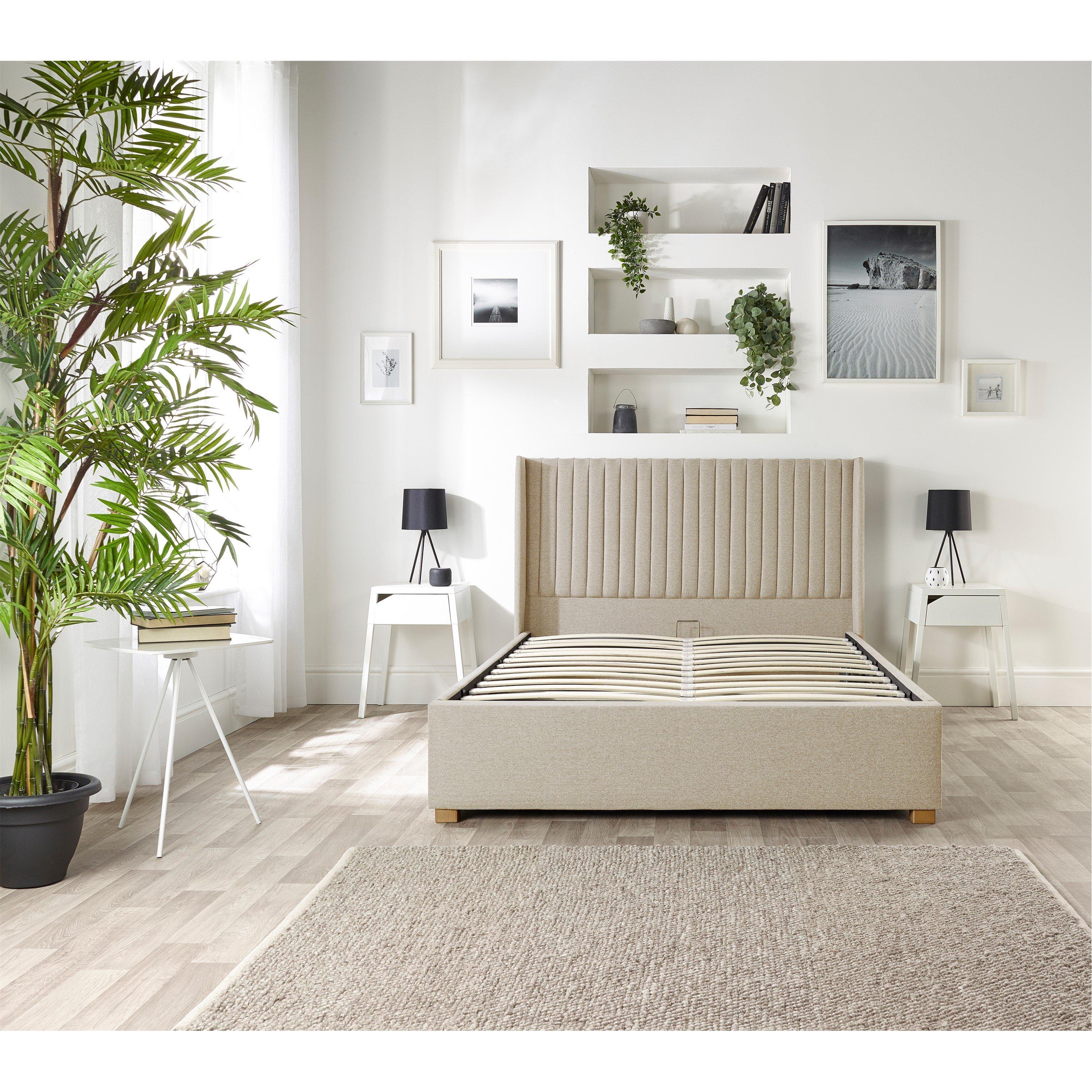 Natural - Catherine Lansfield - Catherine Lansfield Soho Ottoman Wing Bed - 6