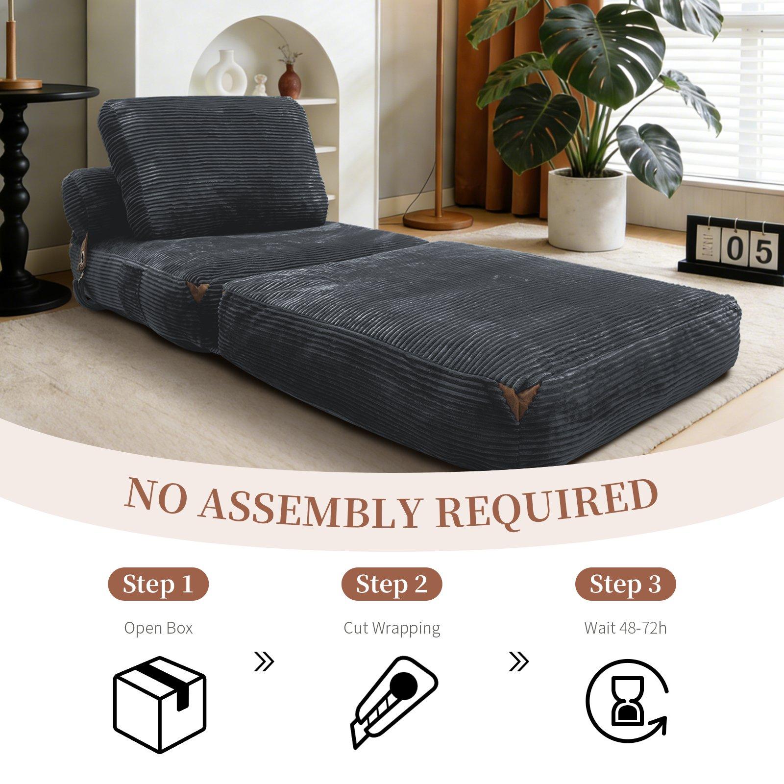 Gray - Urban Meuble - SOFA BED Convertible Lounge - 11
