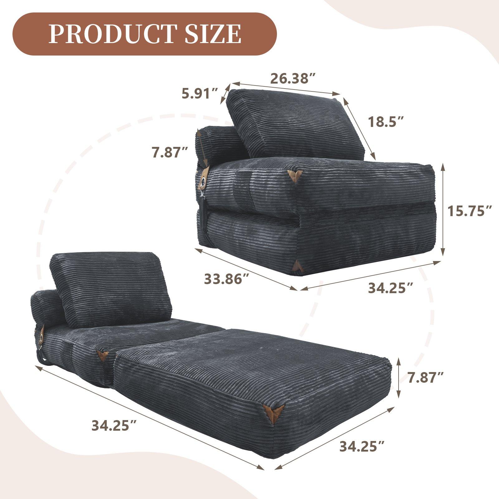Gray - Urban Meuble - SOFA BED Convertible Lounge - 6