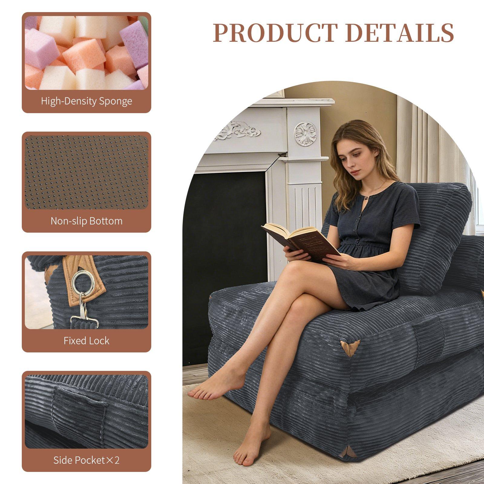 Gray - Urban Meuble - SOFA BED Convertible Lounge - 8