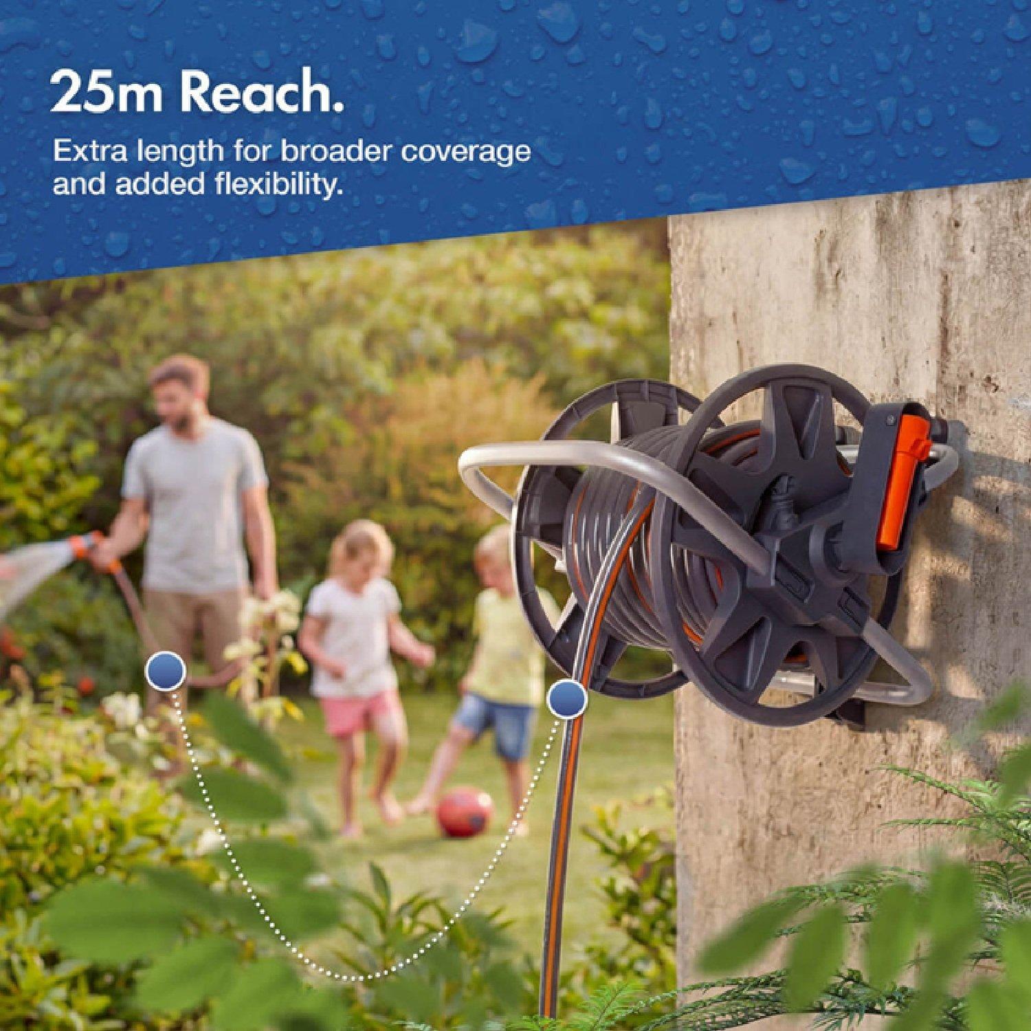 Orange - VonHaus - Garden Hose Reel - 25m - 2