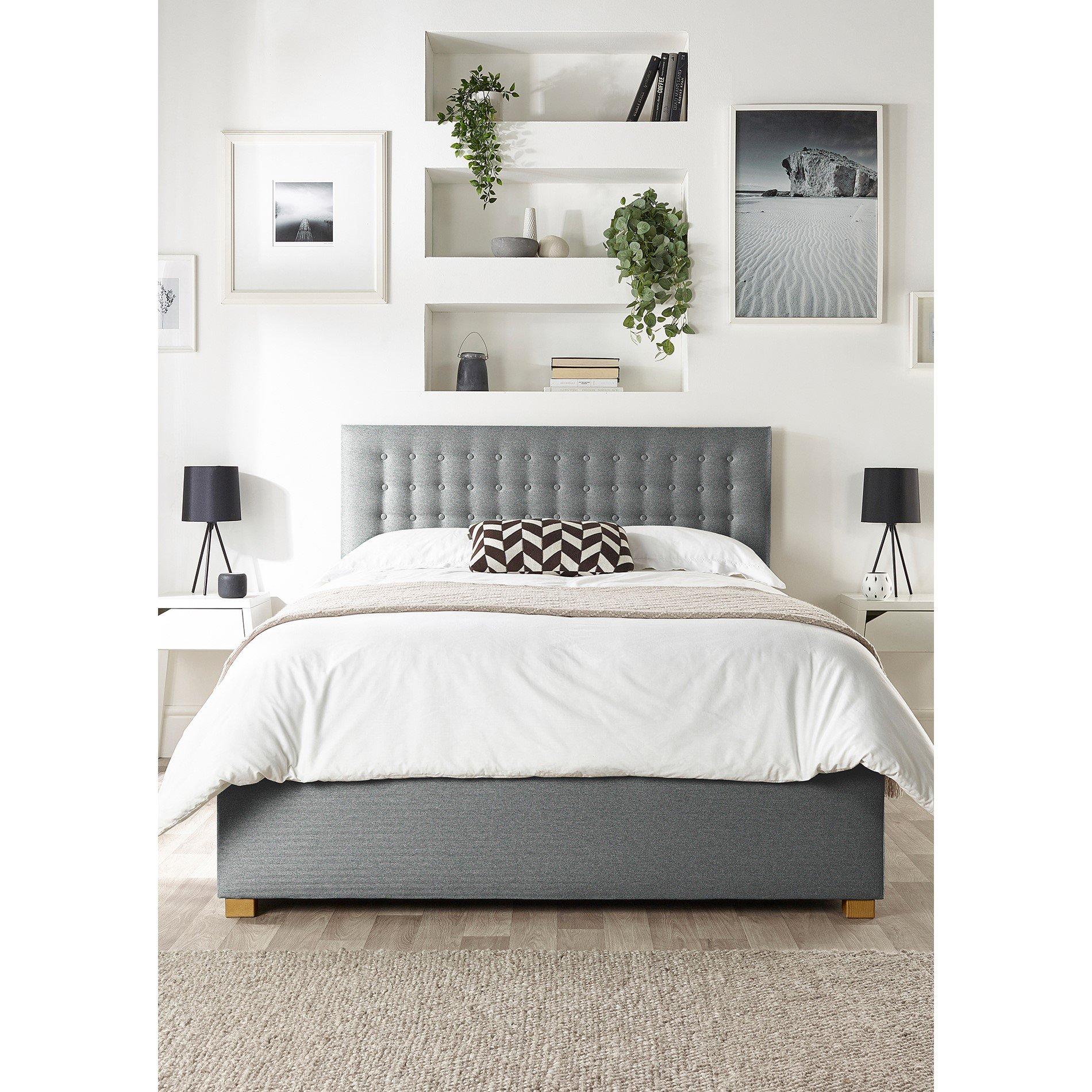 Grey - Catherine Lansfield - Opulence Ottoman Bed - 1
