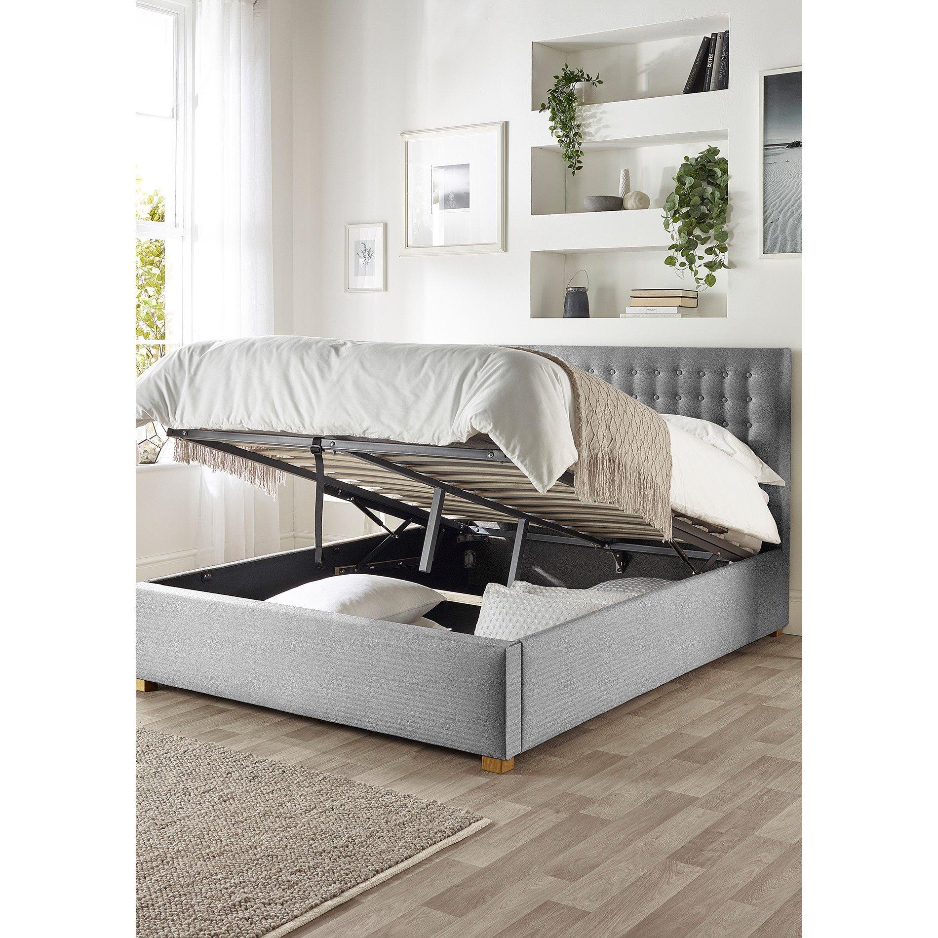 Grey - Catherine Lansfield - Catherine Lansfield Opulence Ottoman Bed - 3