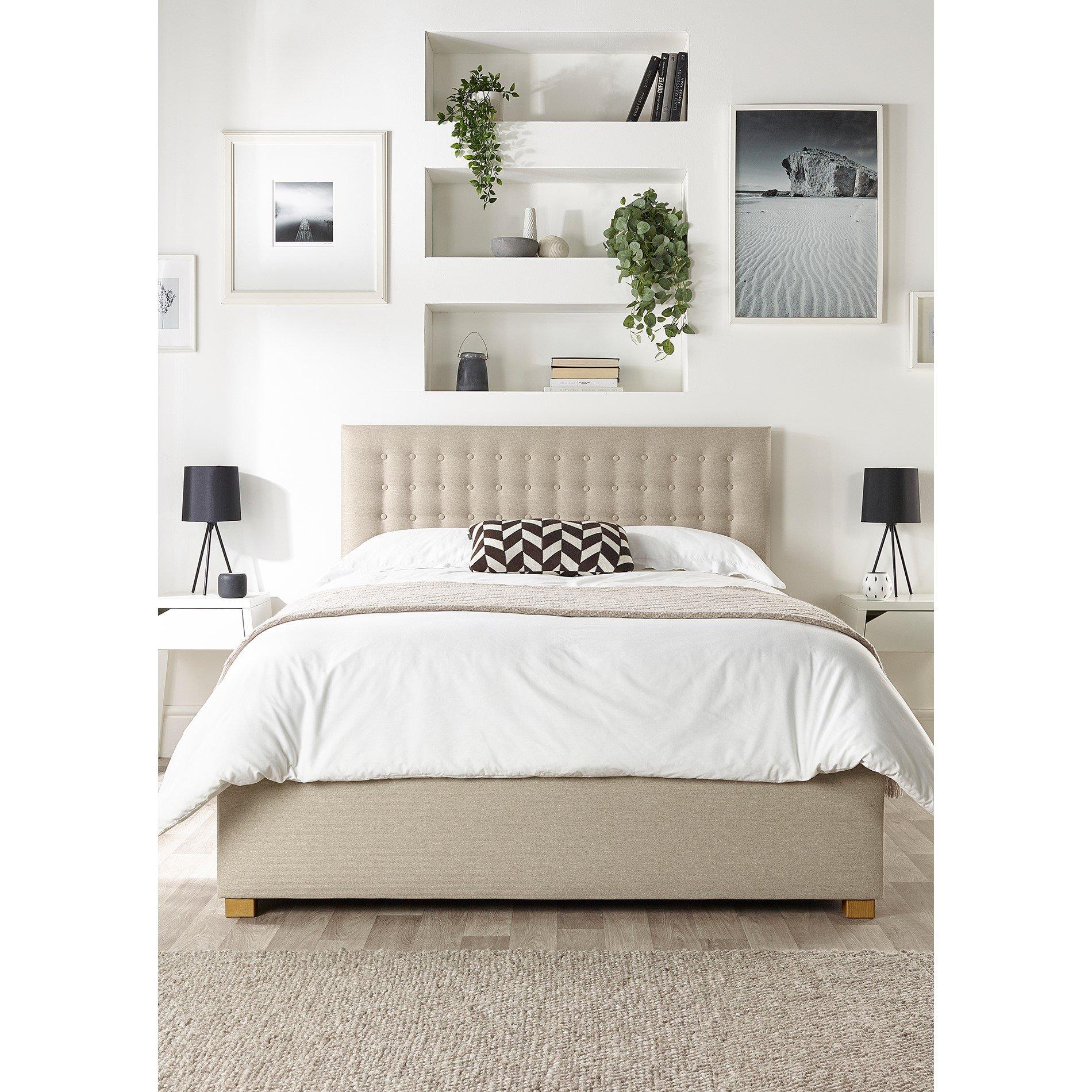 Catherine Lansfield  Opulence Ottoman Bed - Natural - Single
