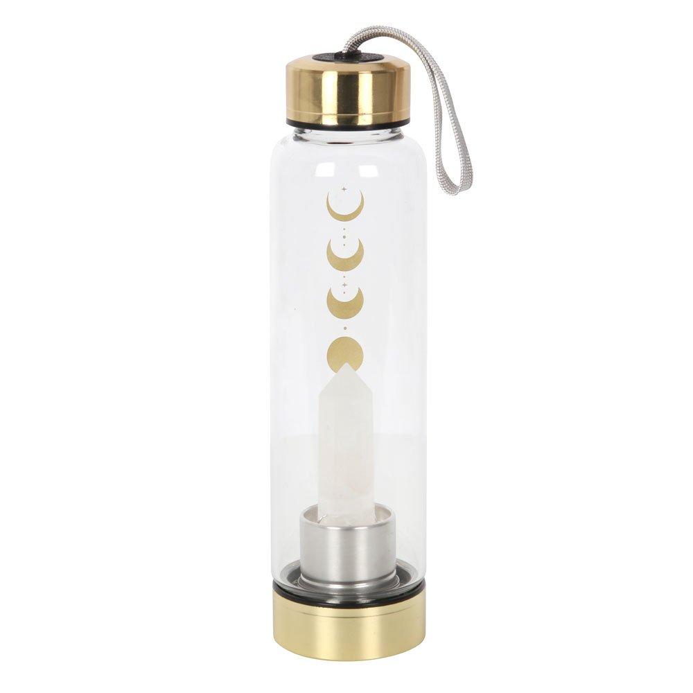 Clear - Something Different - Quartz Moon Phase Glass Water Bottle - 2