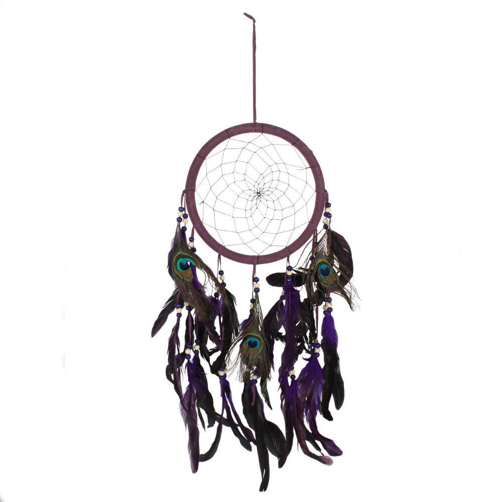 Purple - Something Different - Purple Peacock Feather Dreamcatcher - 1