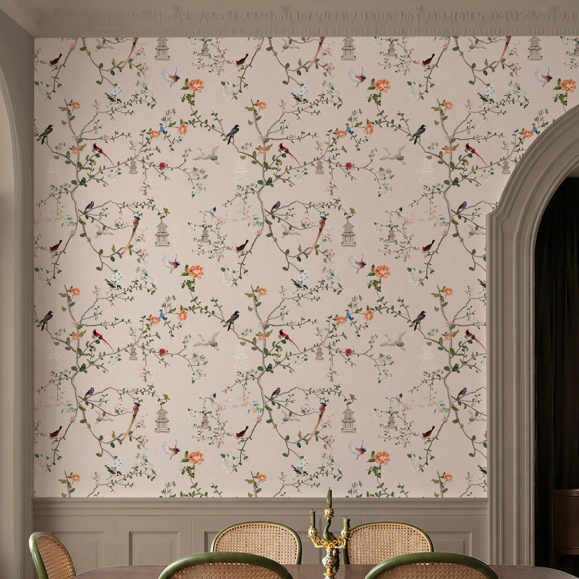 Ivory - Rockett St George - The Secret Garden Chinoiserie Green Tea Wallpaper - 2