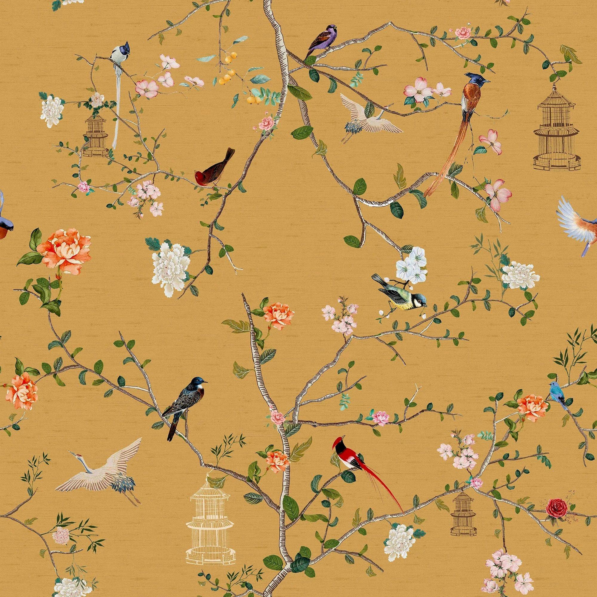 The Secret Garden Chinoiserie Green Tea Wallpaper