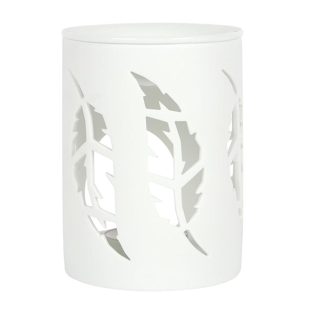 White & Cream - Something Different - White Feather Cut Out Oil Burner - 2