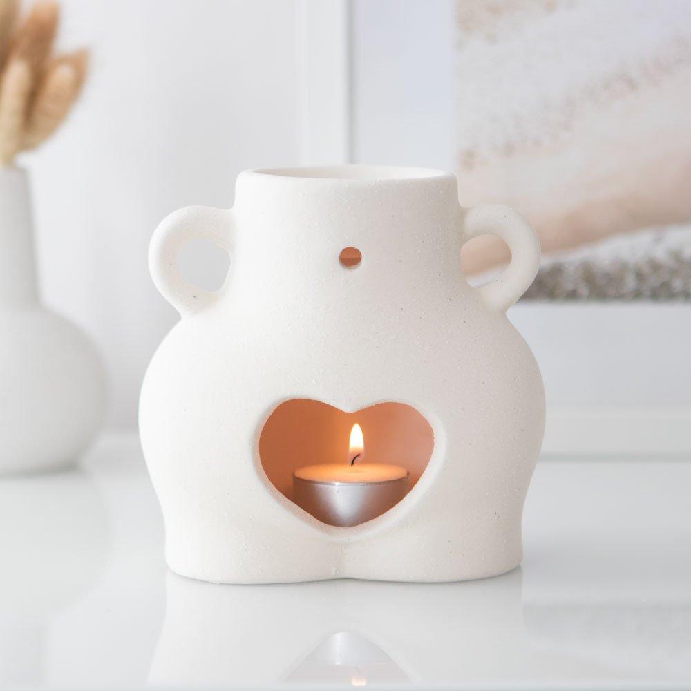 White & Cream - Something Different - Cream Speckle Bum Oil Burner - 1