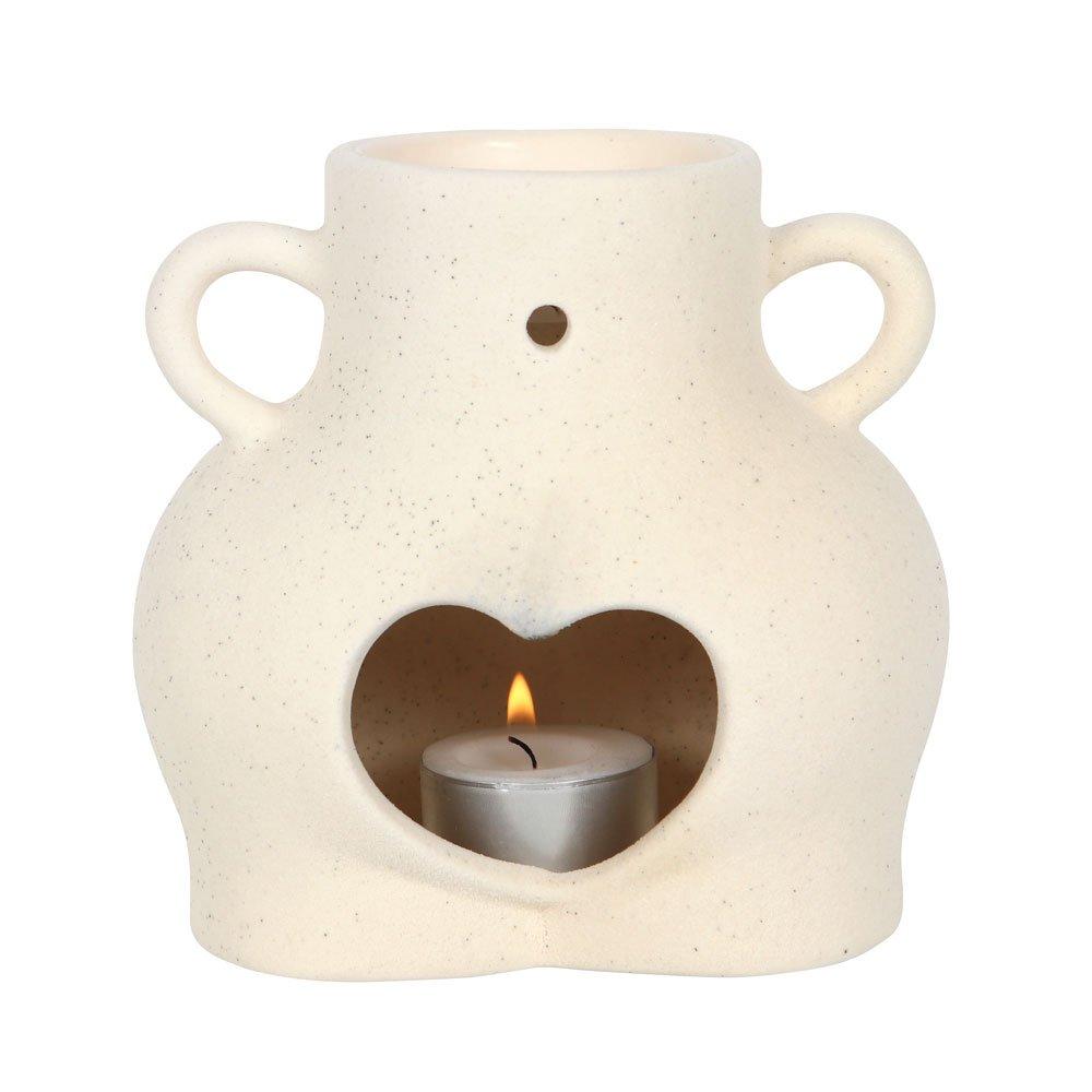 White & Cream - Something Different - Cream Speckle Bum Oil Burner - 3