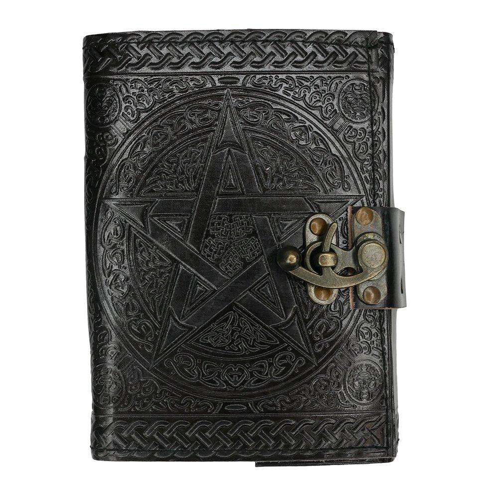 Black - Something Different - Pentagram Leather Journal