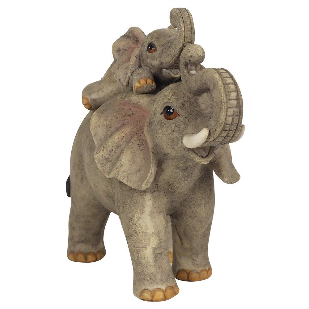 Grey & Silver - Something Different - Elephant Adventure Mother and Baby Elephant Orname - 3