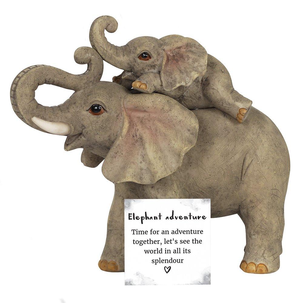 Grey & Silver - Something Different - Elephant Adventure Mother and Baby Elephant Orname - 4