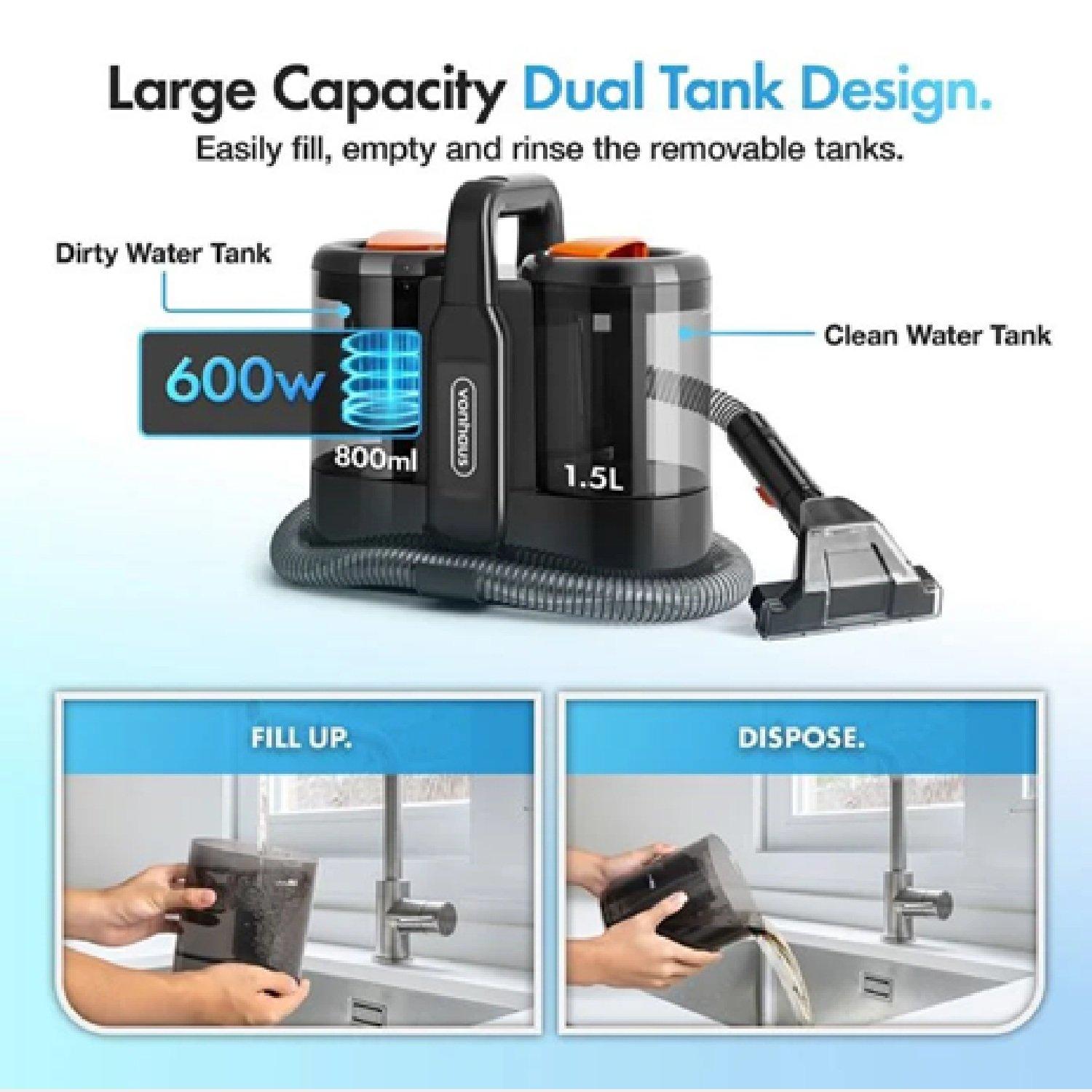 Black - VonHaus - Spot Cleaner For Carpets Pet Stains Cars - 3