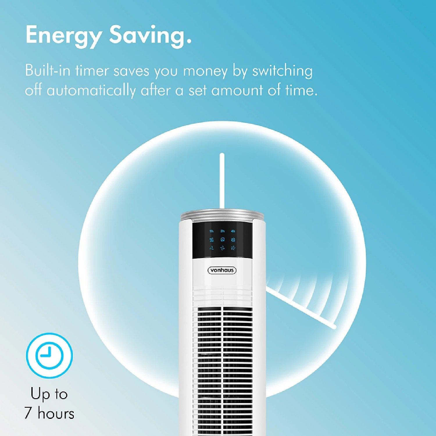 White - VonHaus - 35-inch Tower Fan - 6