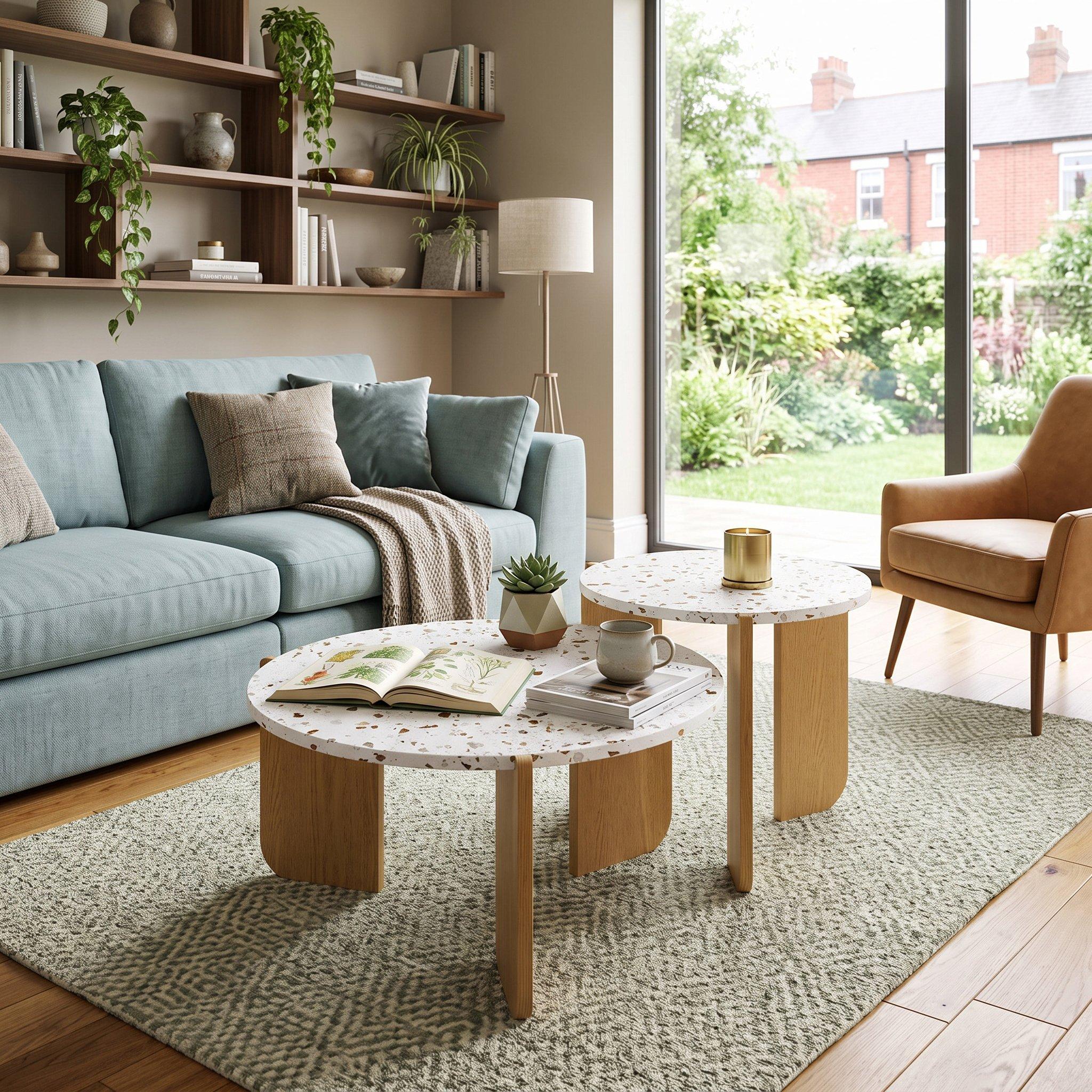 White - Urban Meuble - Modern Nesting Coffee Table Set - 1
