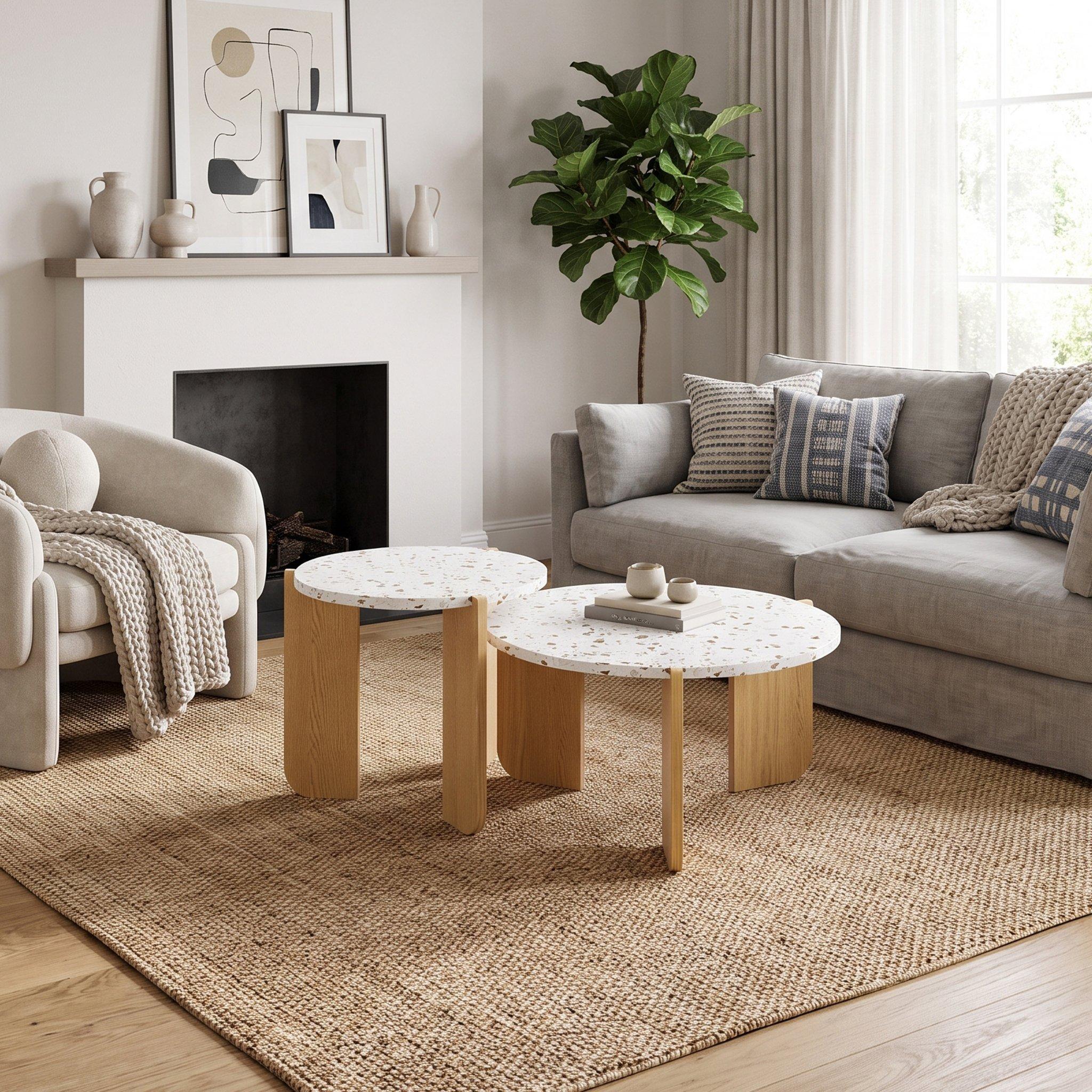 White - Urban Meuble - Modern Nesting Coffee Table Set - 2